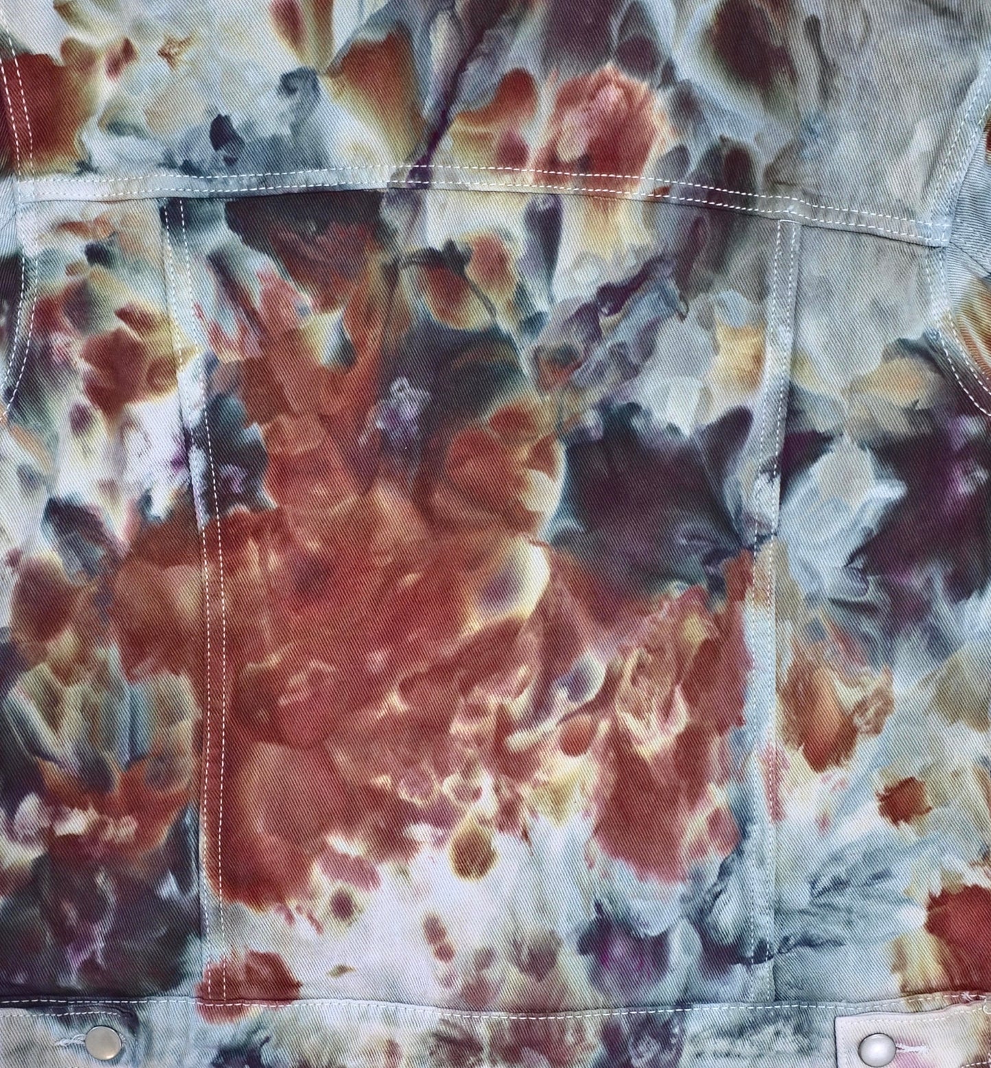 Women's Tie Dye Denim Jacket, Hand Dyed Denim Jacket in Liquid Chocolate