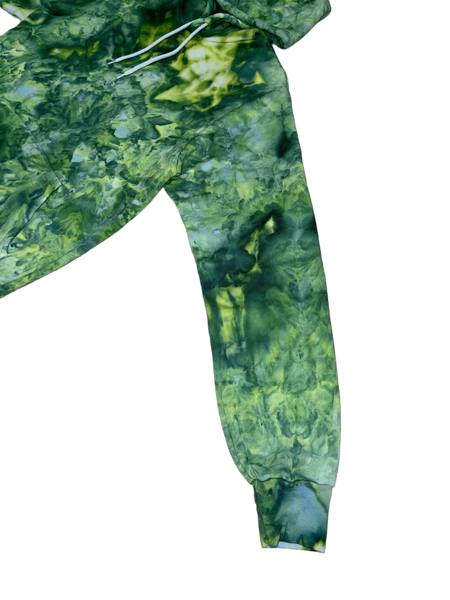Liquid Emerald Hand Dyed Hoodie or Zip Up Hoodie, Tie Dye Sweatshirt