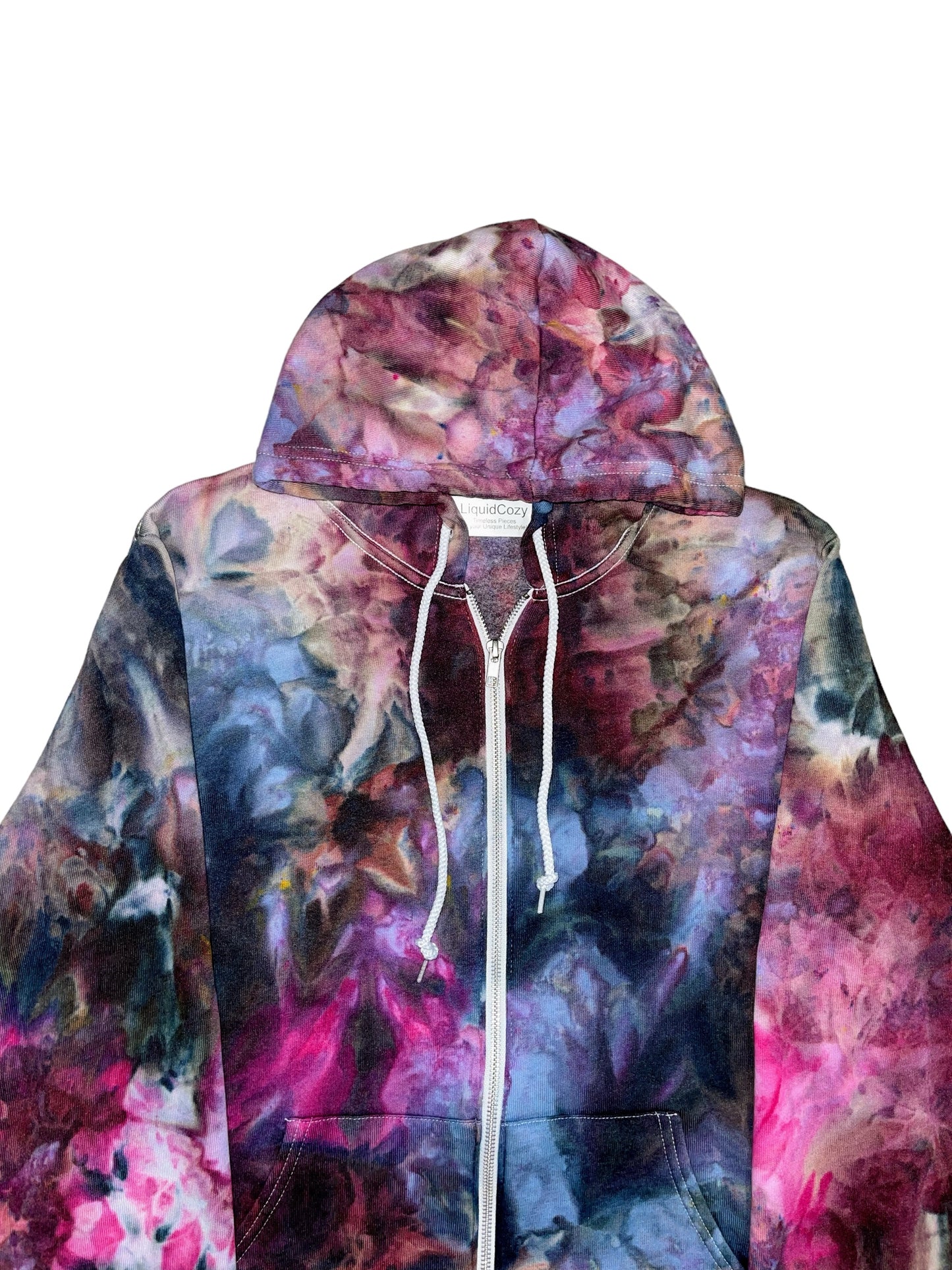 Liquid Kaleidoscope Dreams Hand Dyed Hoodie, Crewneck or Zip Up Hoodie, Tie Dye.