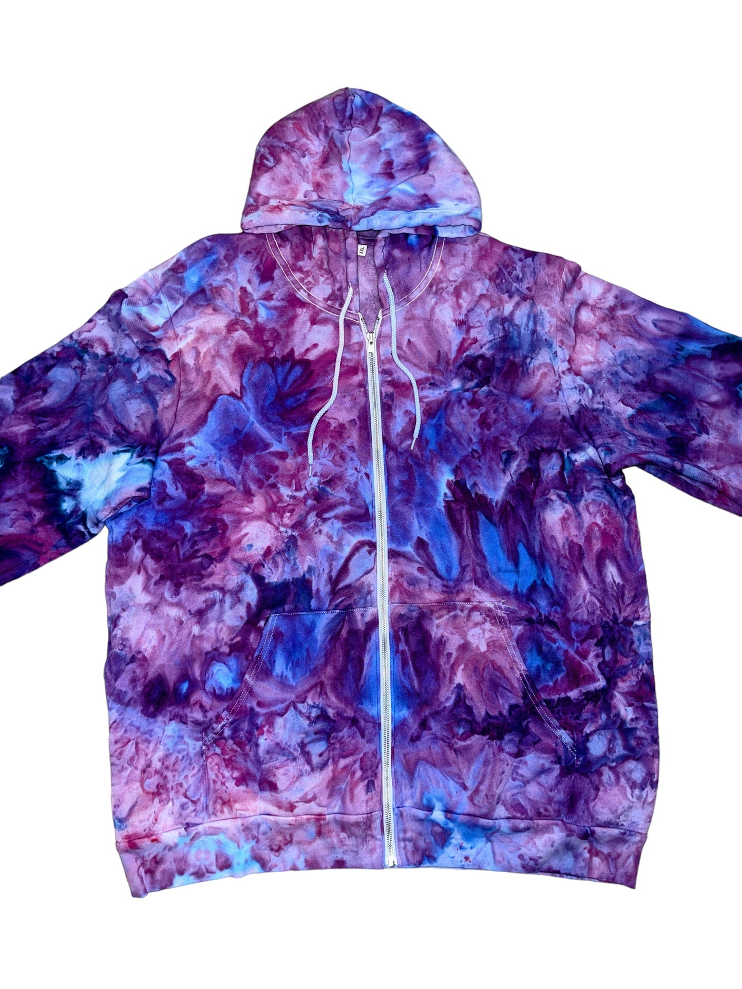 Liquid Amethyst Hand Dyed Hoodie, Crewneck or Zip Up Hoodie, Tie Dye Sweatshirt