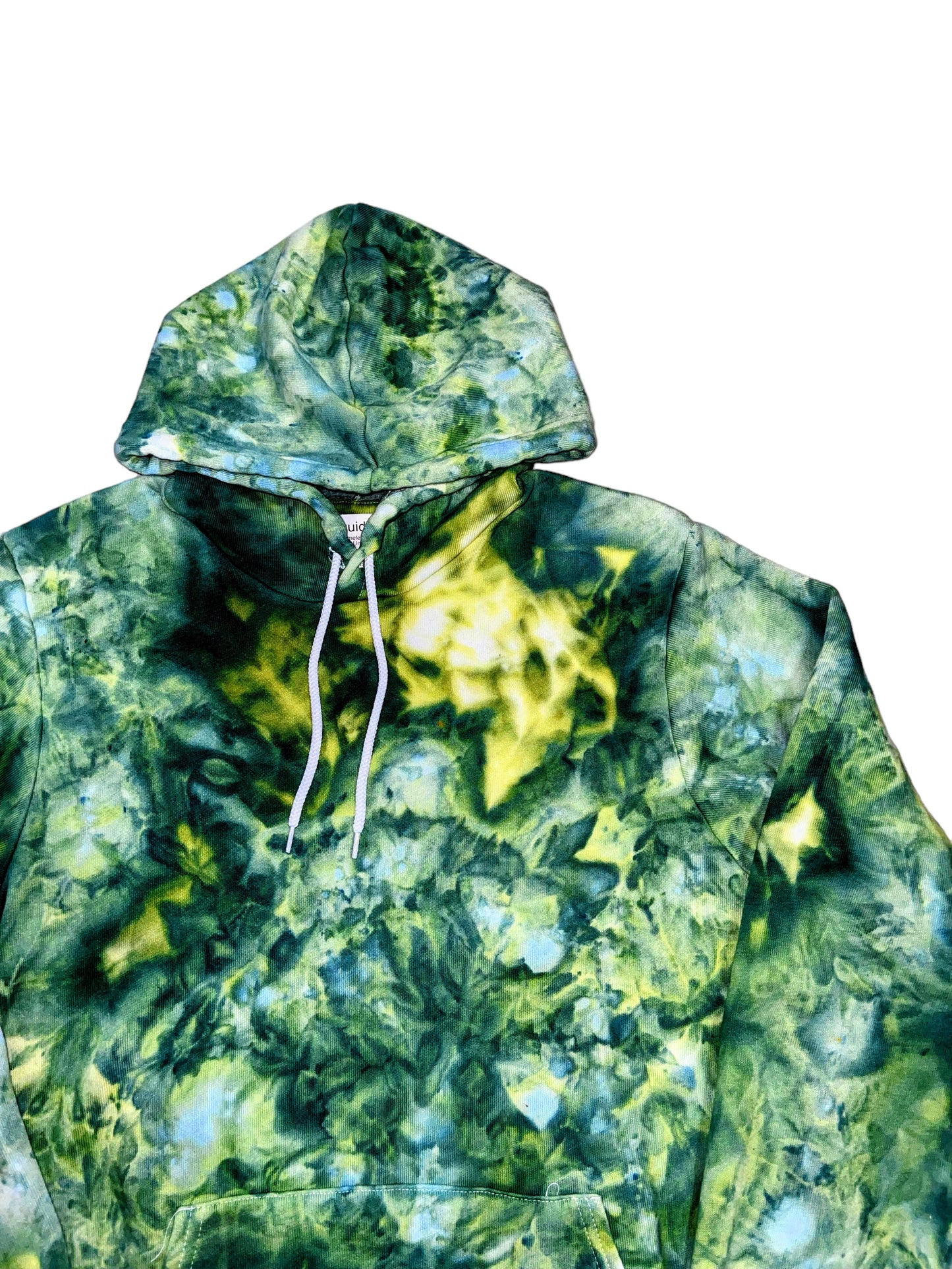 Liquid Emerald Hand Dyed Hoodie or Zip Up Hoodie, Tie Dye Sweatshirt