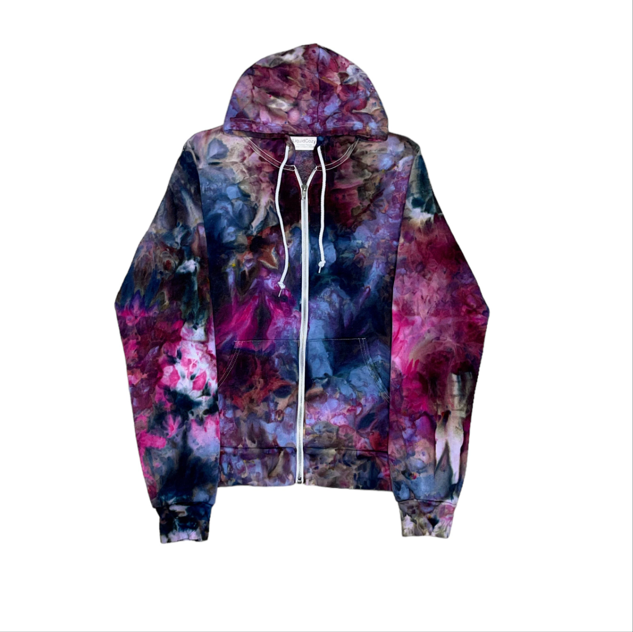 Liquid Kaleidoscope Dreams Hand Dyed Hoodie, Crewneck or Zip Up Hoodie, Tie Dye.