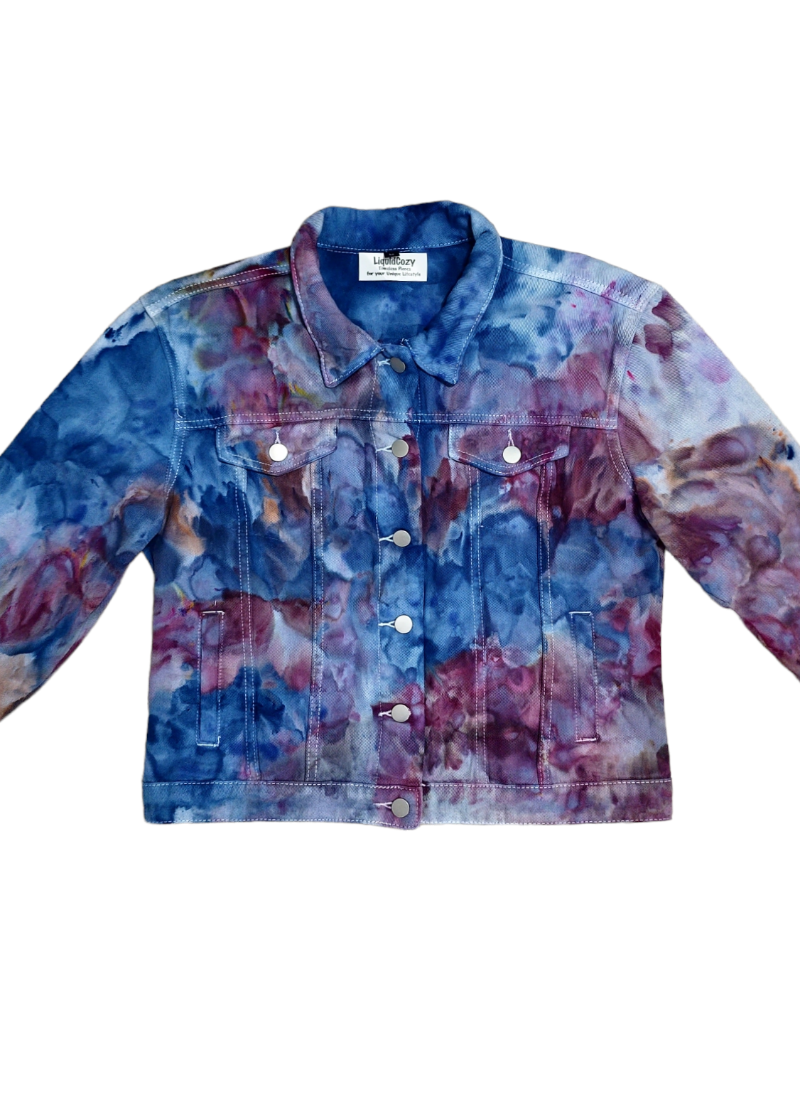 Liquid Eggplant Tie Dye Denim Jacket