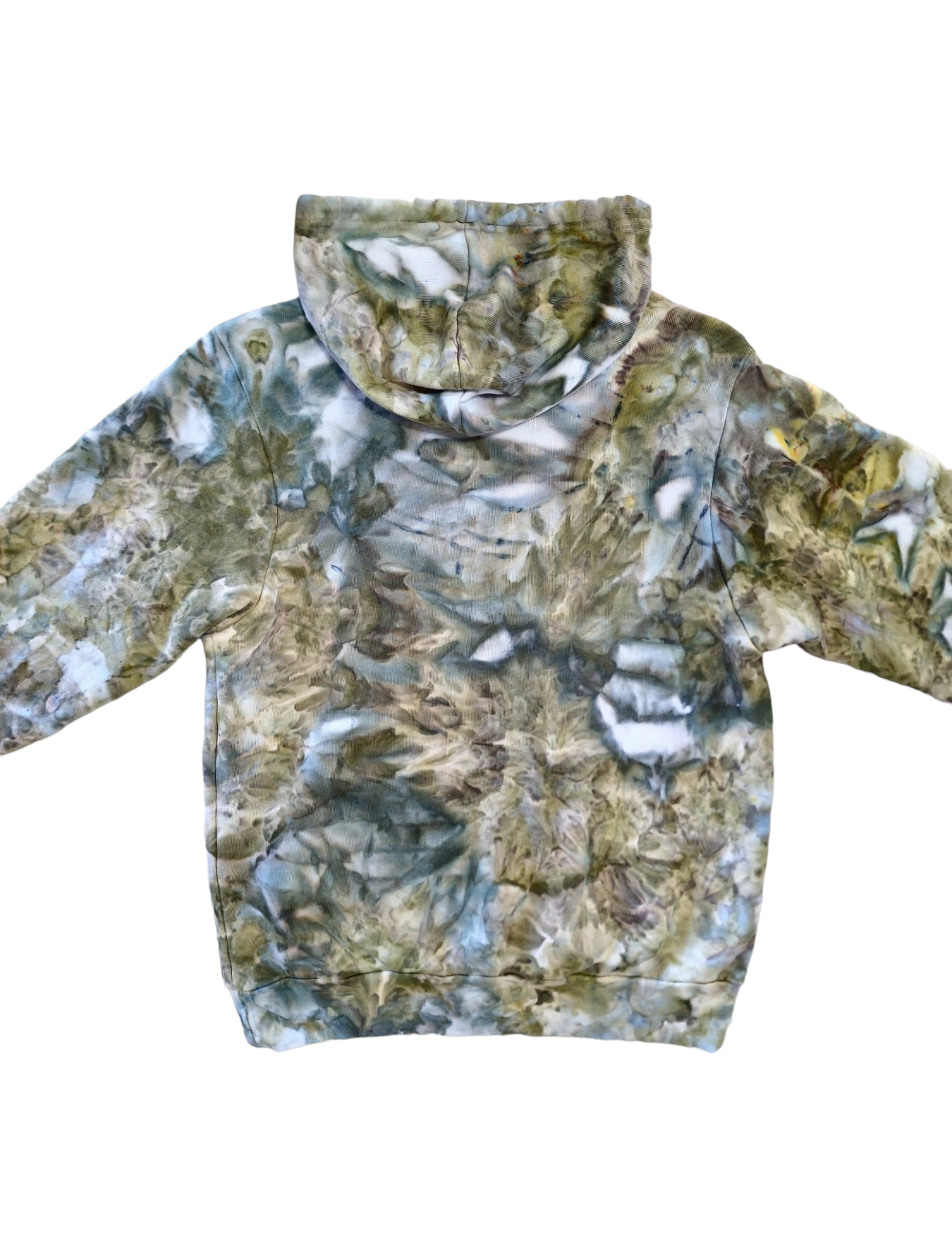 Liquid Olive Drab Hand Dyed Hoodie or Zip Up Hoodie, Tie Dye Sweatshirt