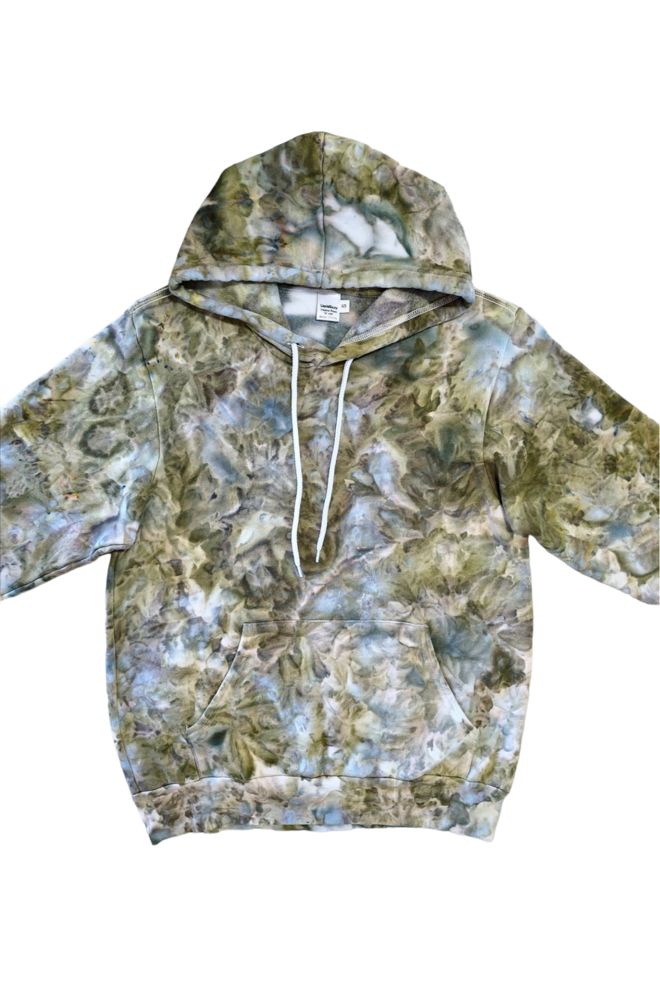 Liquid Olive Drab Hand Dyed Hoodie or Zip Up Hoodie, Tie Dye Sweatshirt