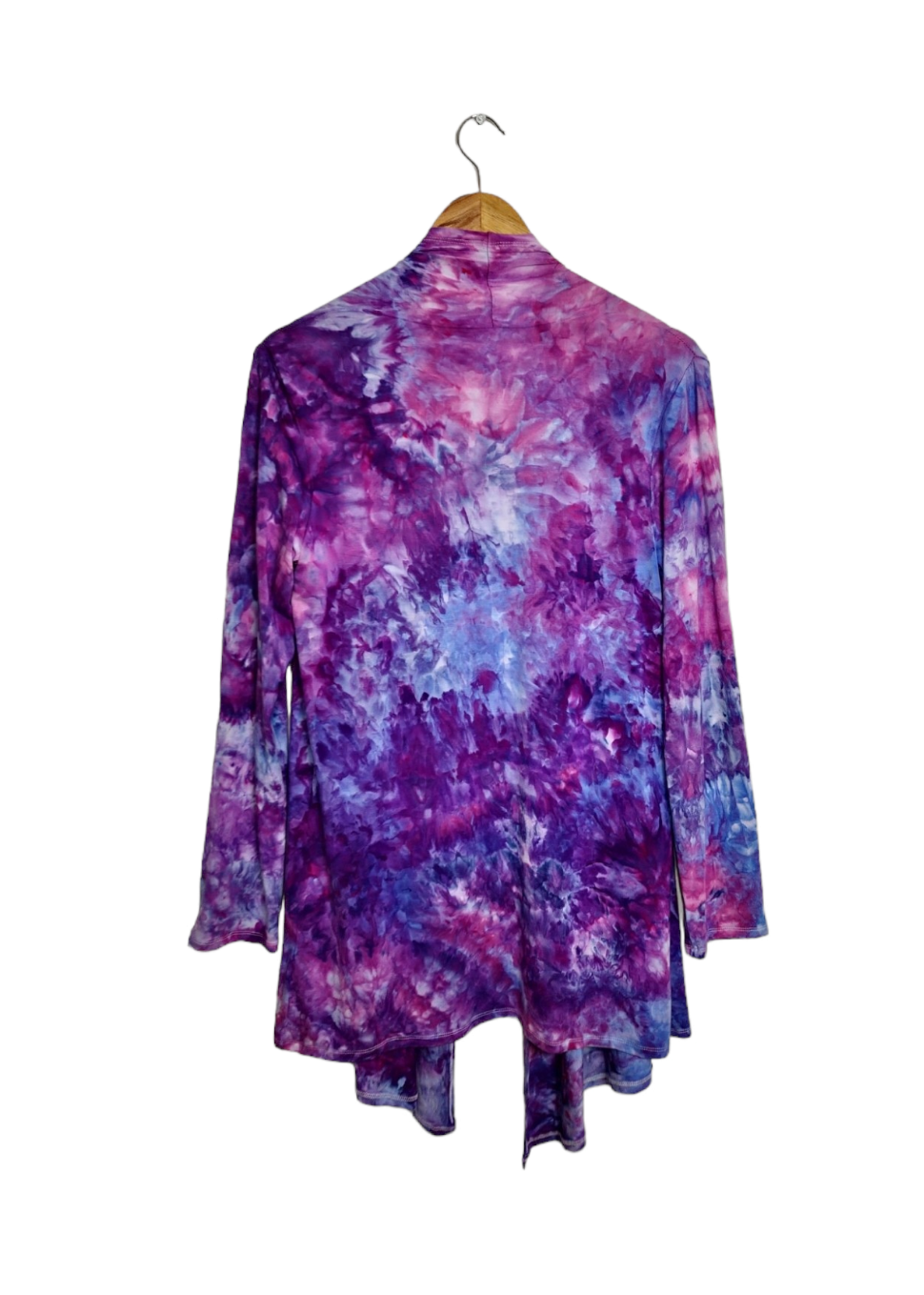 Liquid Rose Dust Lightweight Open Front Cardigan, Tie Dye Cardigan