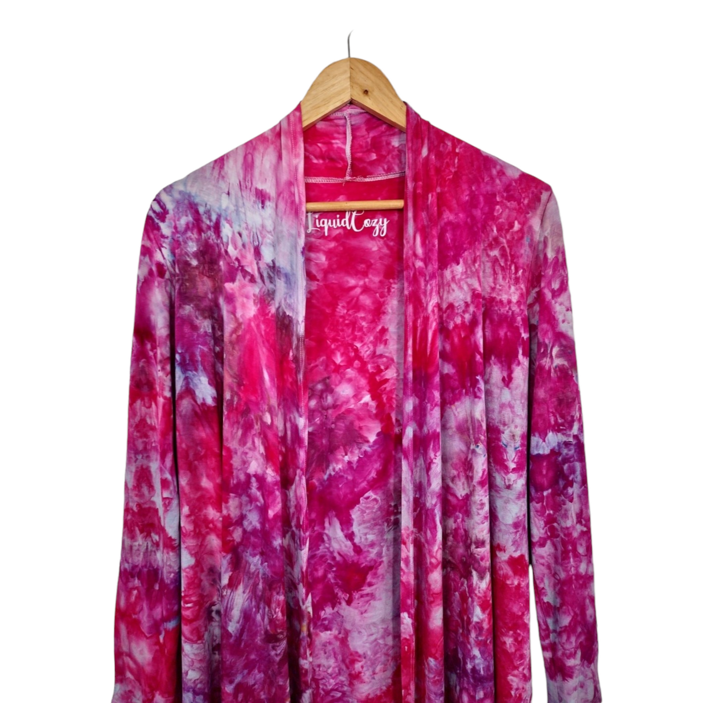 Liquid Rose Garden Lightweight Open Front Cardigan, Tie Dye Cardigan