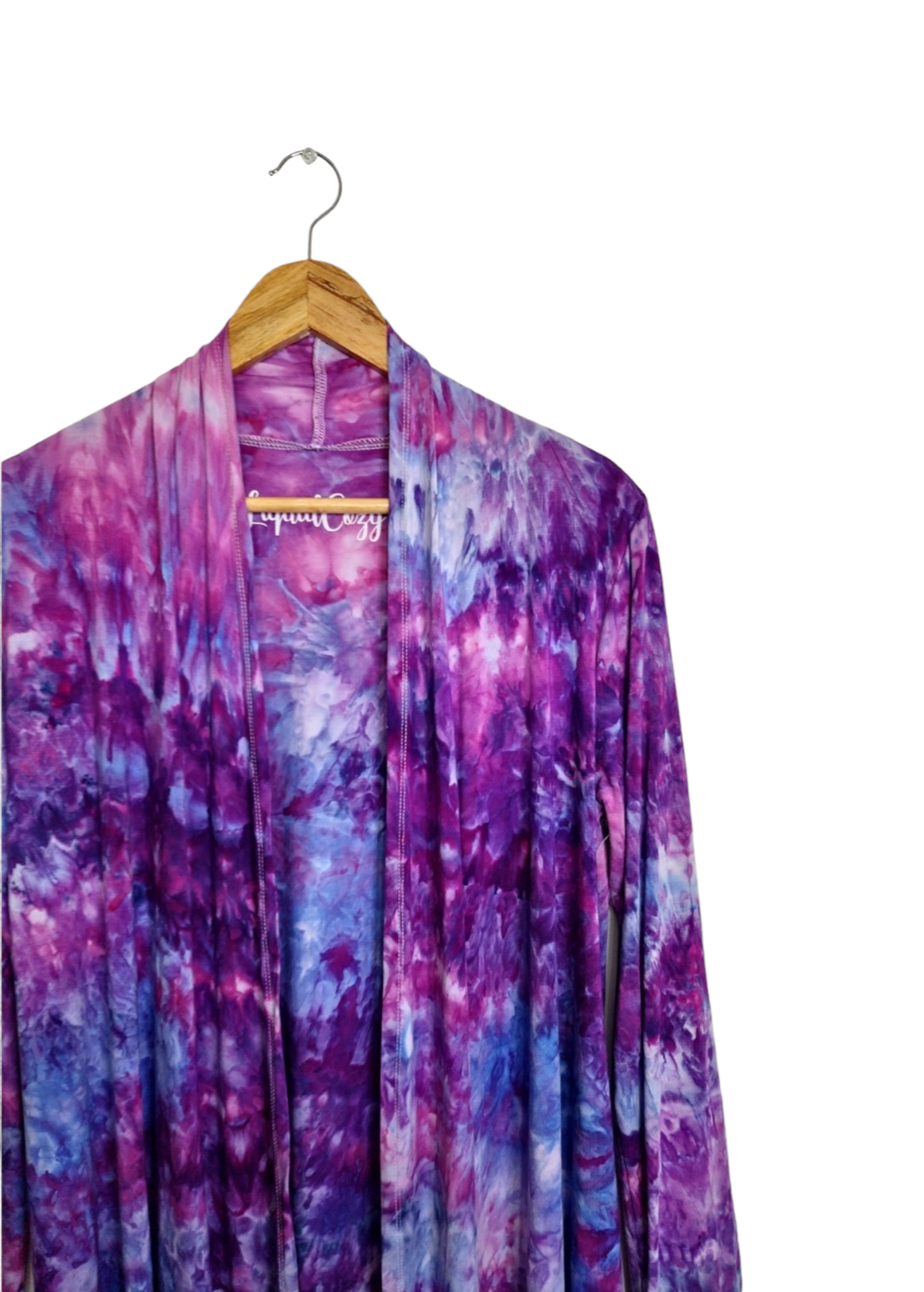 Liquid Rose Dust Lightweight Open Front Cardigan, Tie Dye Cardigan