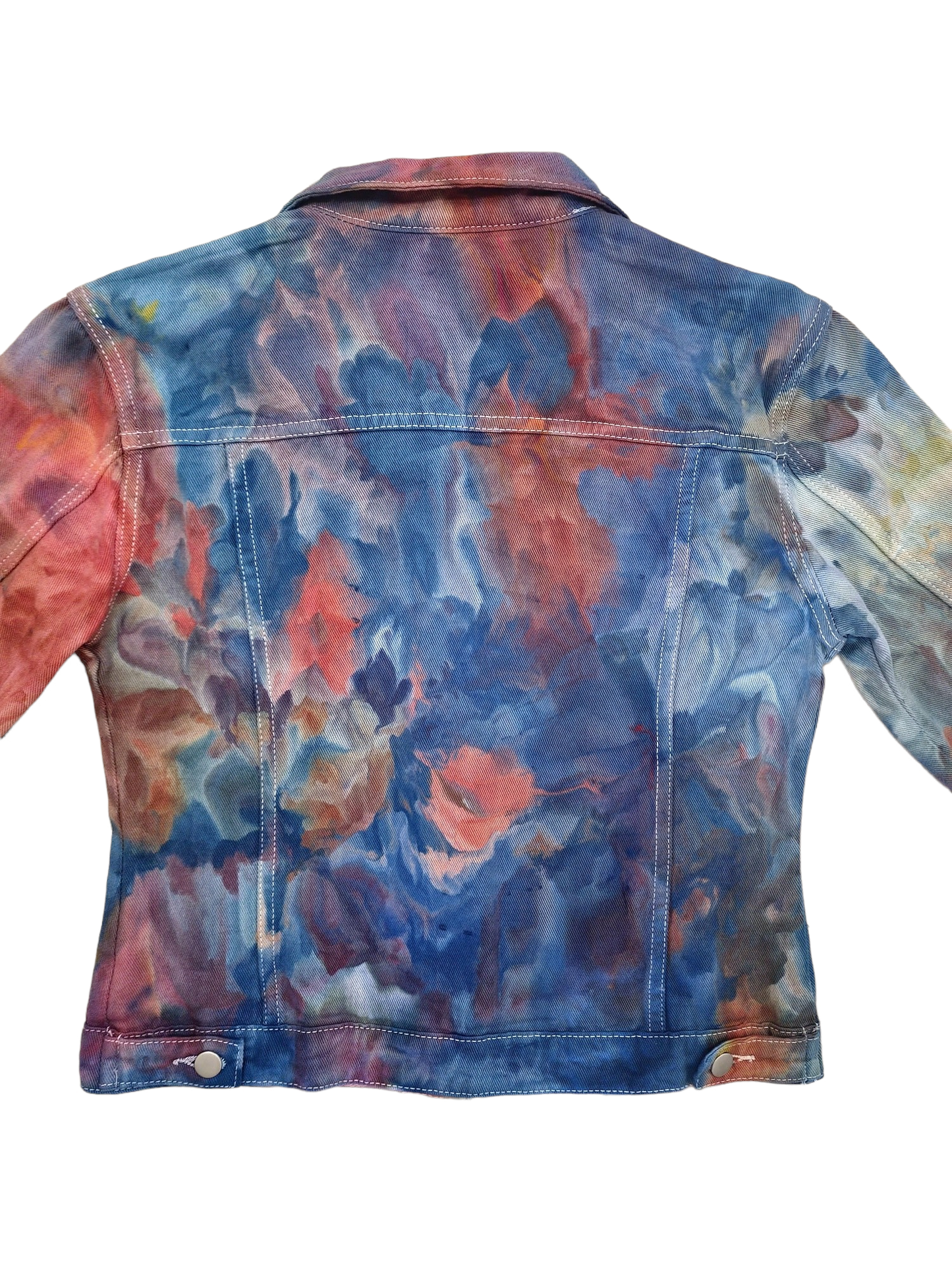 Liquid Aquamarine Gold Tie Dye Denim Jacket