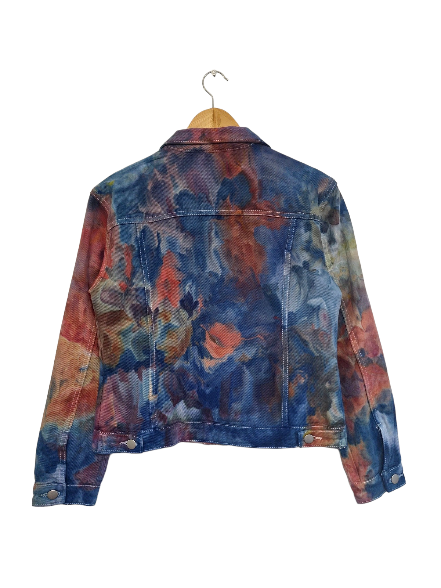 Liquid Aquamarine Gold Tie Dye Denim Jacket