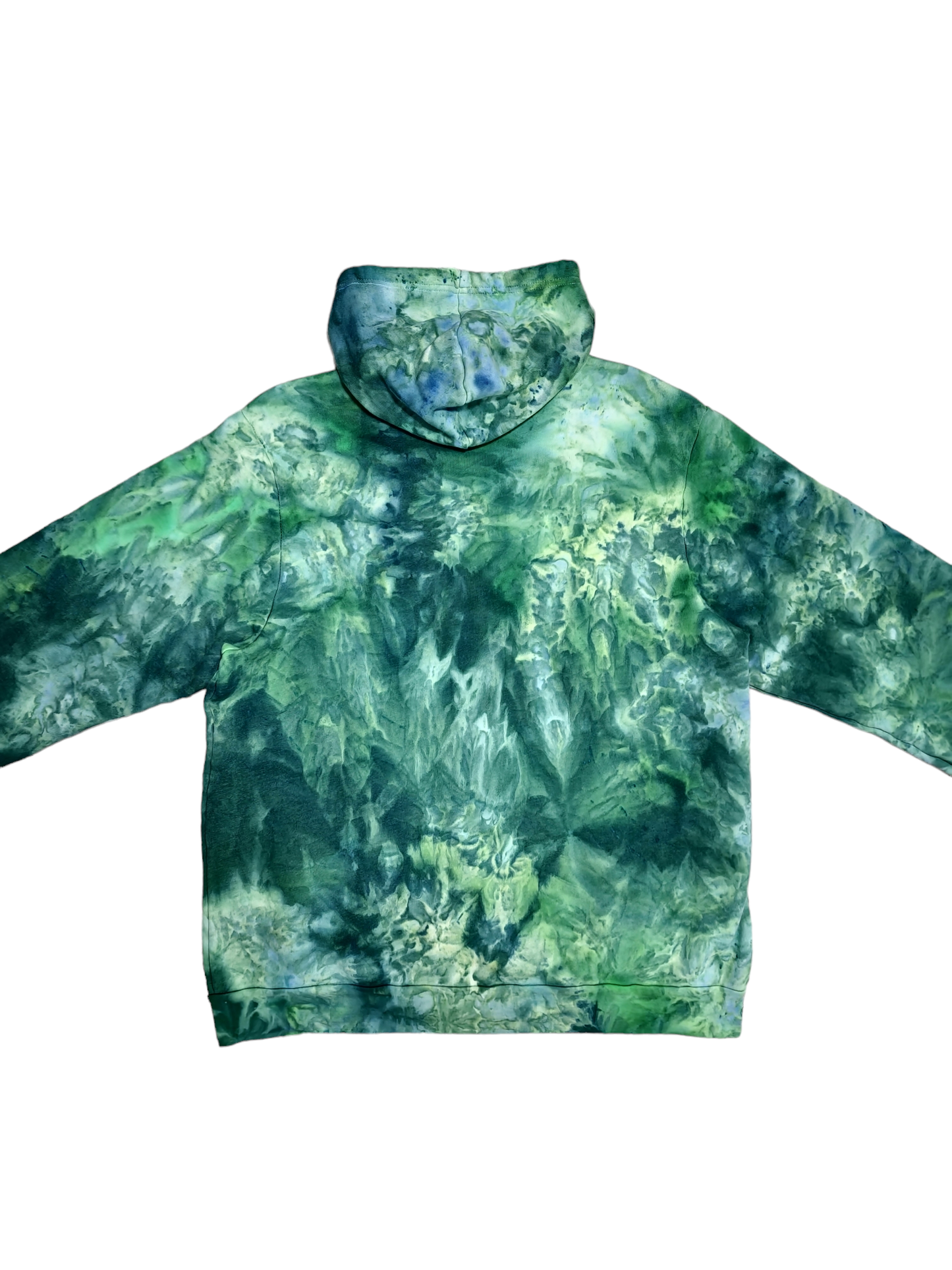 Liquid Emerald Hand Dyed Hoodie or Zip Up Hoodie, Tie Dye Sweatshirt