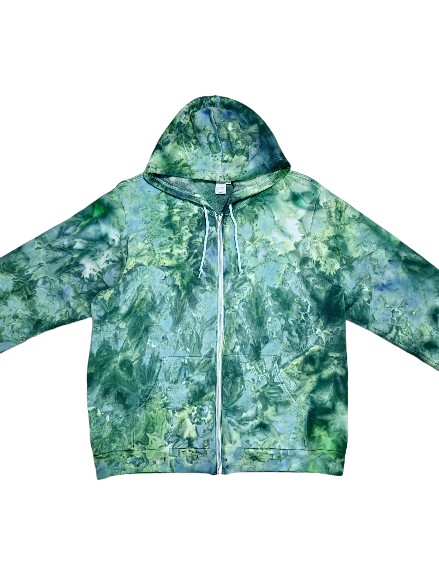 Liquid Emerald Hand Dyed Hoodie or Zip Up Hoodie, Tie Dye Sweatshirt