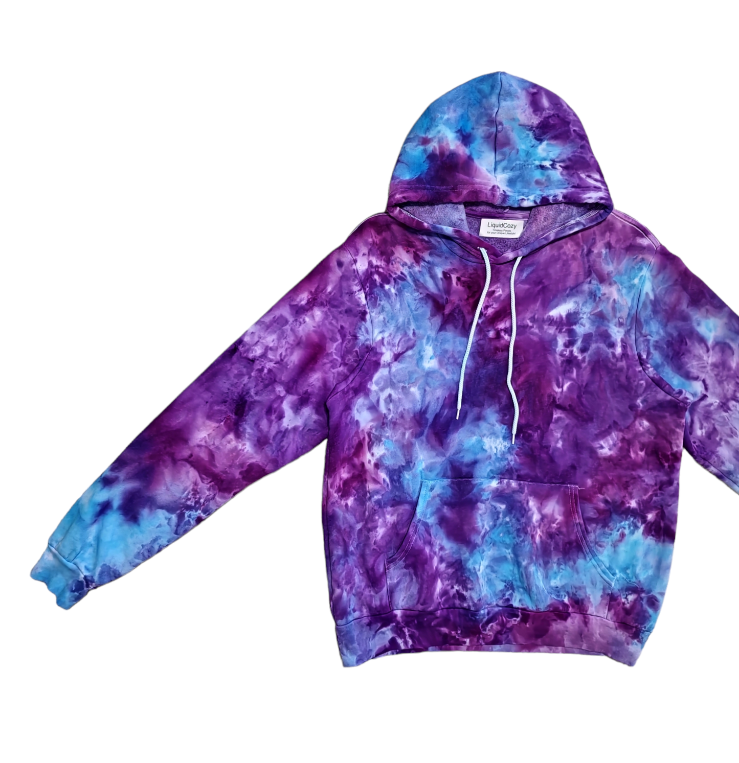 Liquid Amethyst Hand Dyed Hoodie, Crewneck or Zip Up Hoodie, Tie Dye Sweatshirt