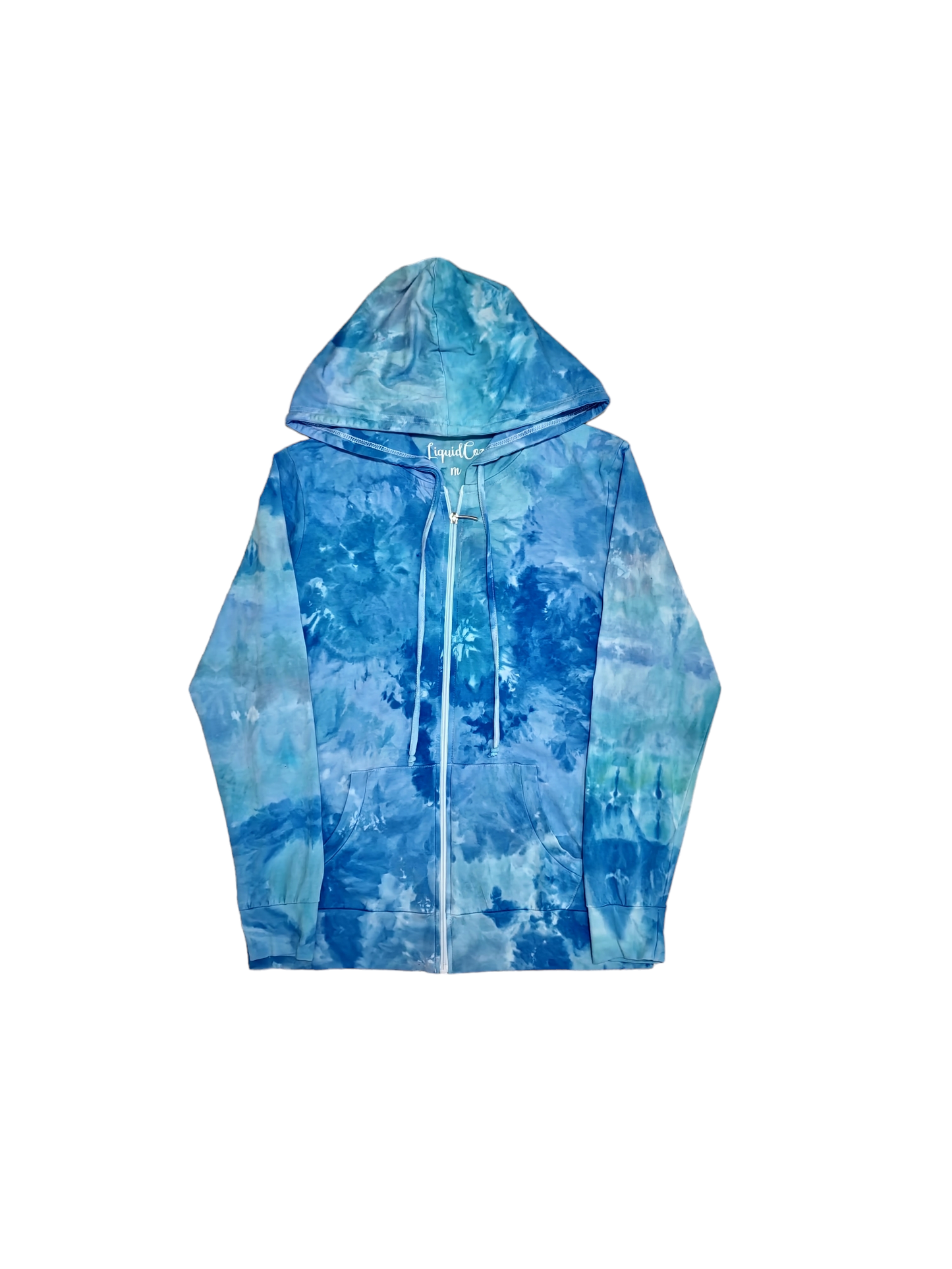 Women's Lightweight Tie Dye Zip Up Hoodie Jacket, Hand Dyed Lightweight Zip-Up Jacket