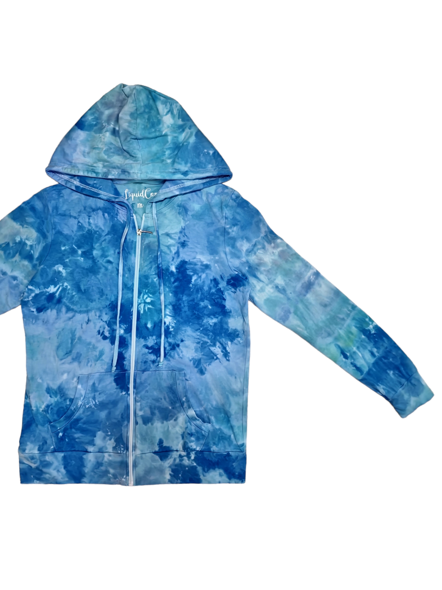 Women's Lightweight Tie Dye Zip Up Hoodie Jacket, Hand Dyed Lightweight Zip-Up Jacket