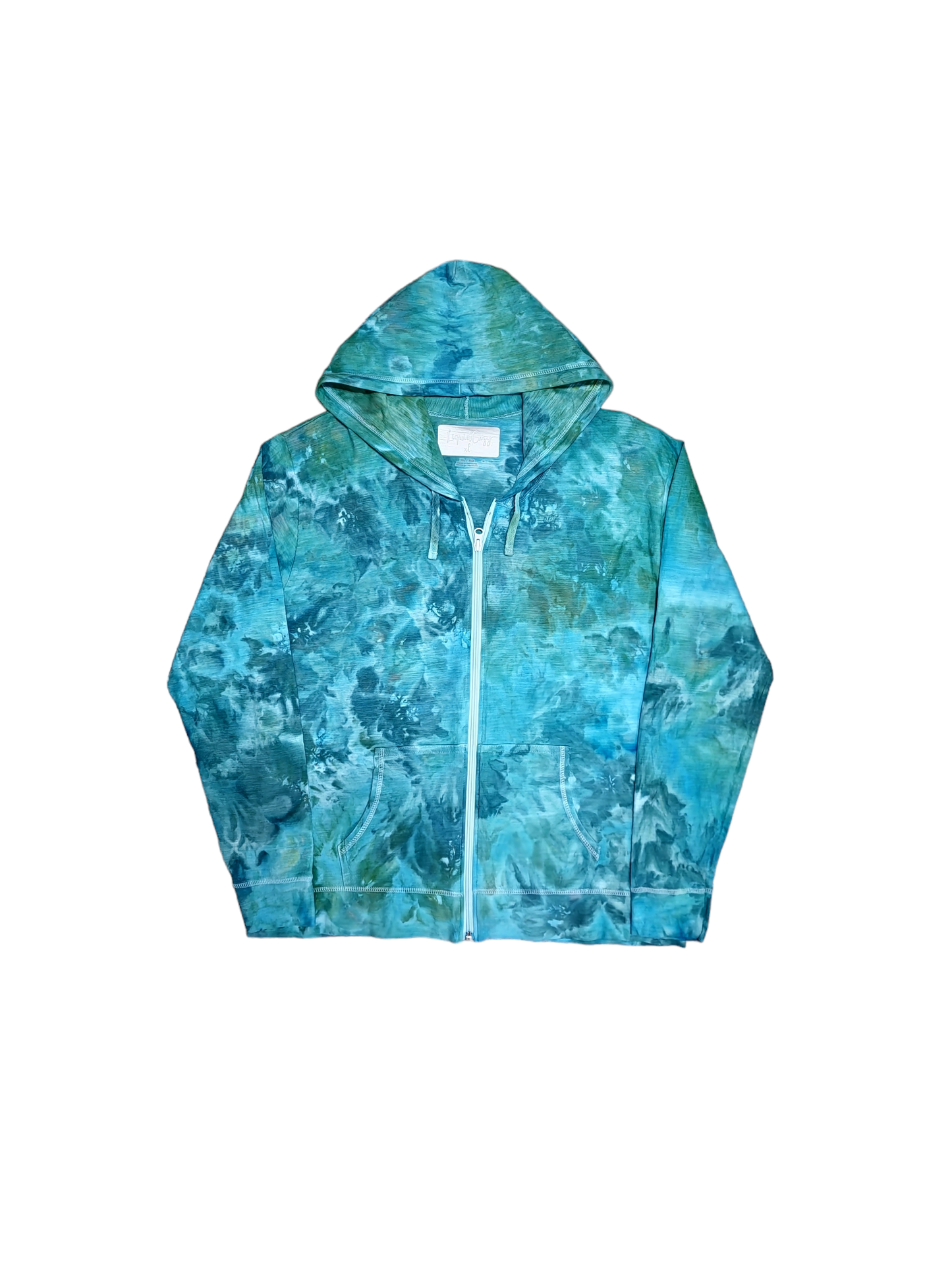 Women's Lightweight Tie Dye Zip Up Hoodie Jacket, Hand Dyed Lightweight Zip-Up Jacket