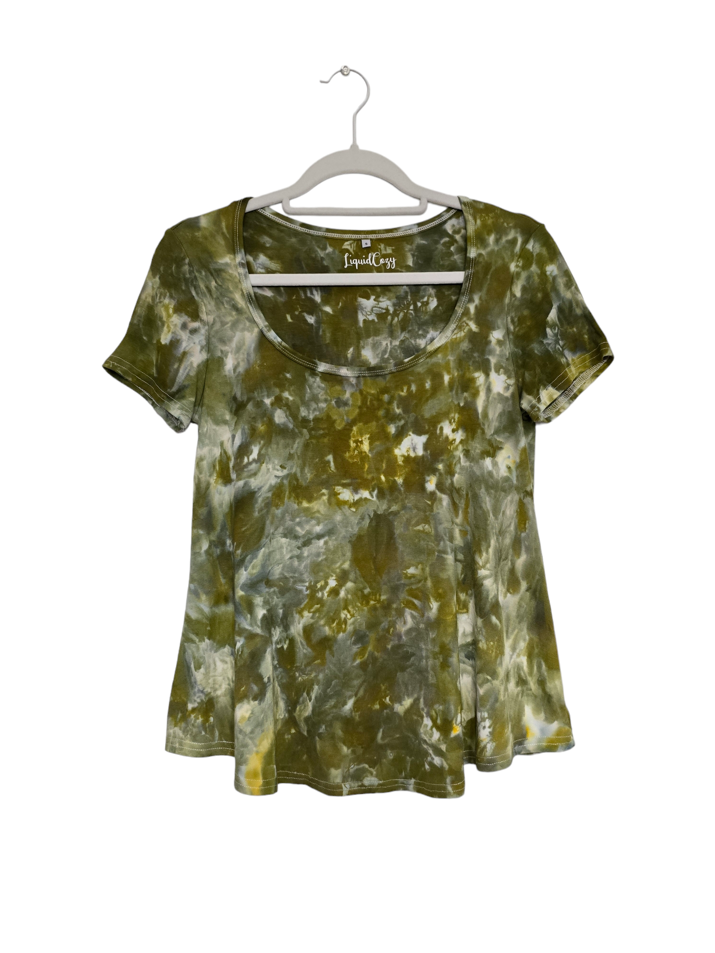 Women's Hand Dyed Scoop Neck Tshirt, Tie Dye Scoop Neck Tshirt