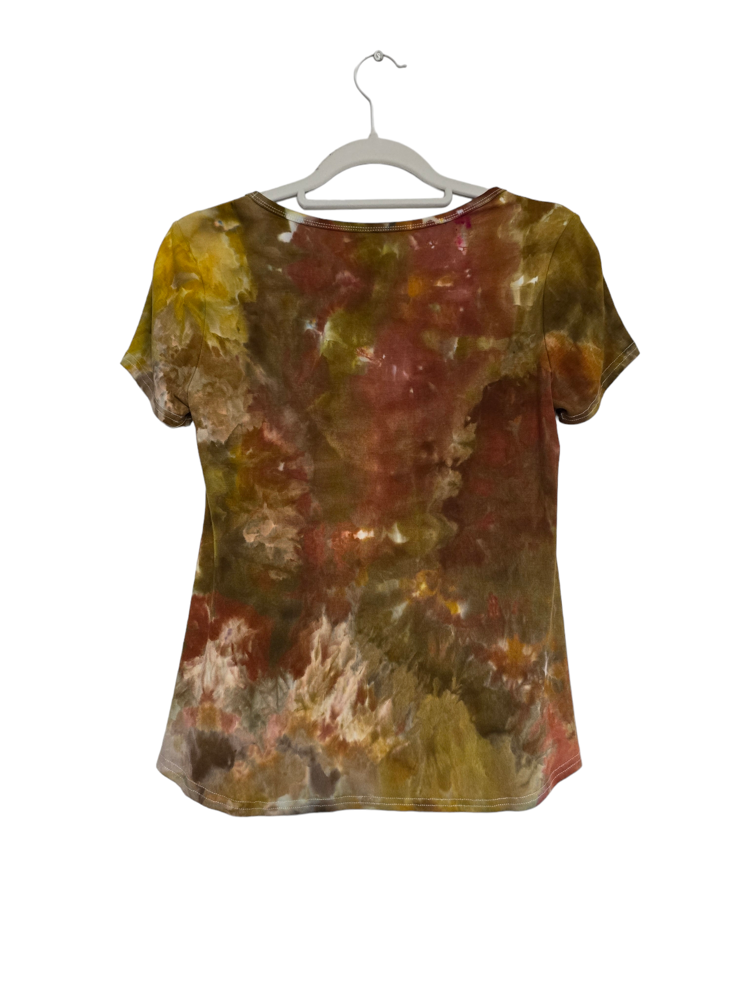 Women's Hand Dyed Scoop Neck Tshirt, Tie Dye Scoop Neck Tshirt