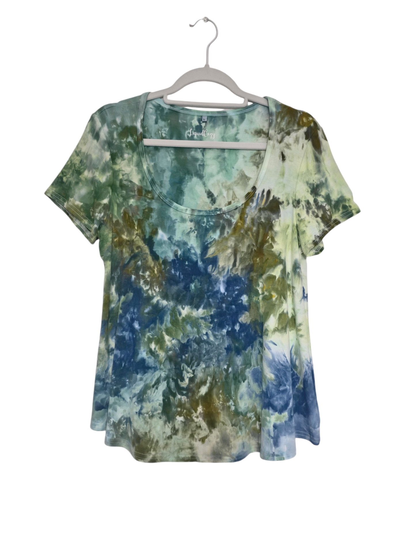Women's Hand Dyed Scoop Neck Tshirt, Tie Dye Scoop Neck Tshirt