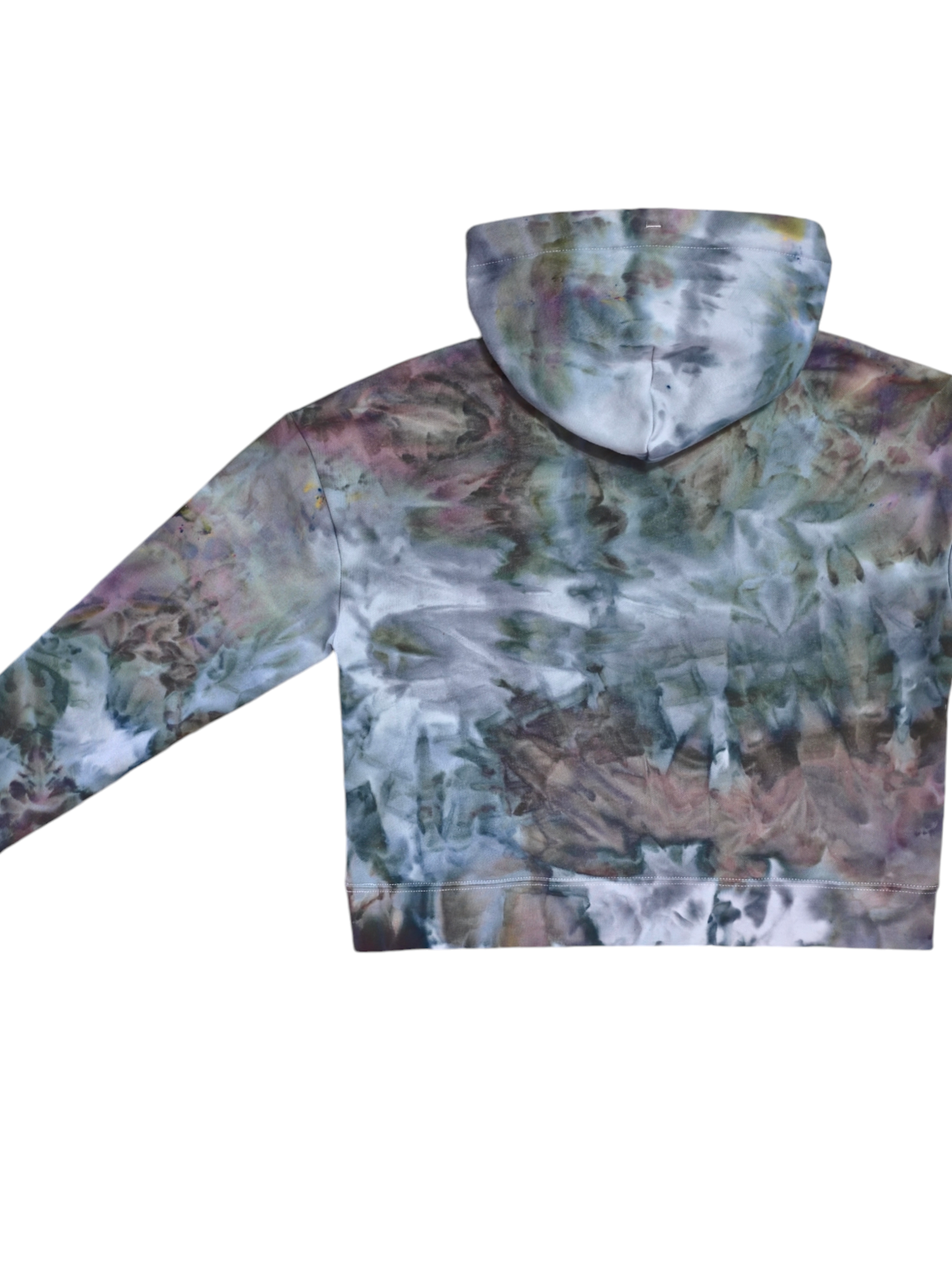 Women's Tie Dyed Cropped Hoodie, Hand Dyed Cropped Hoodie in Liquid Kaleidoscope