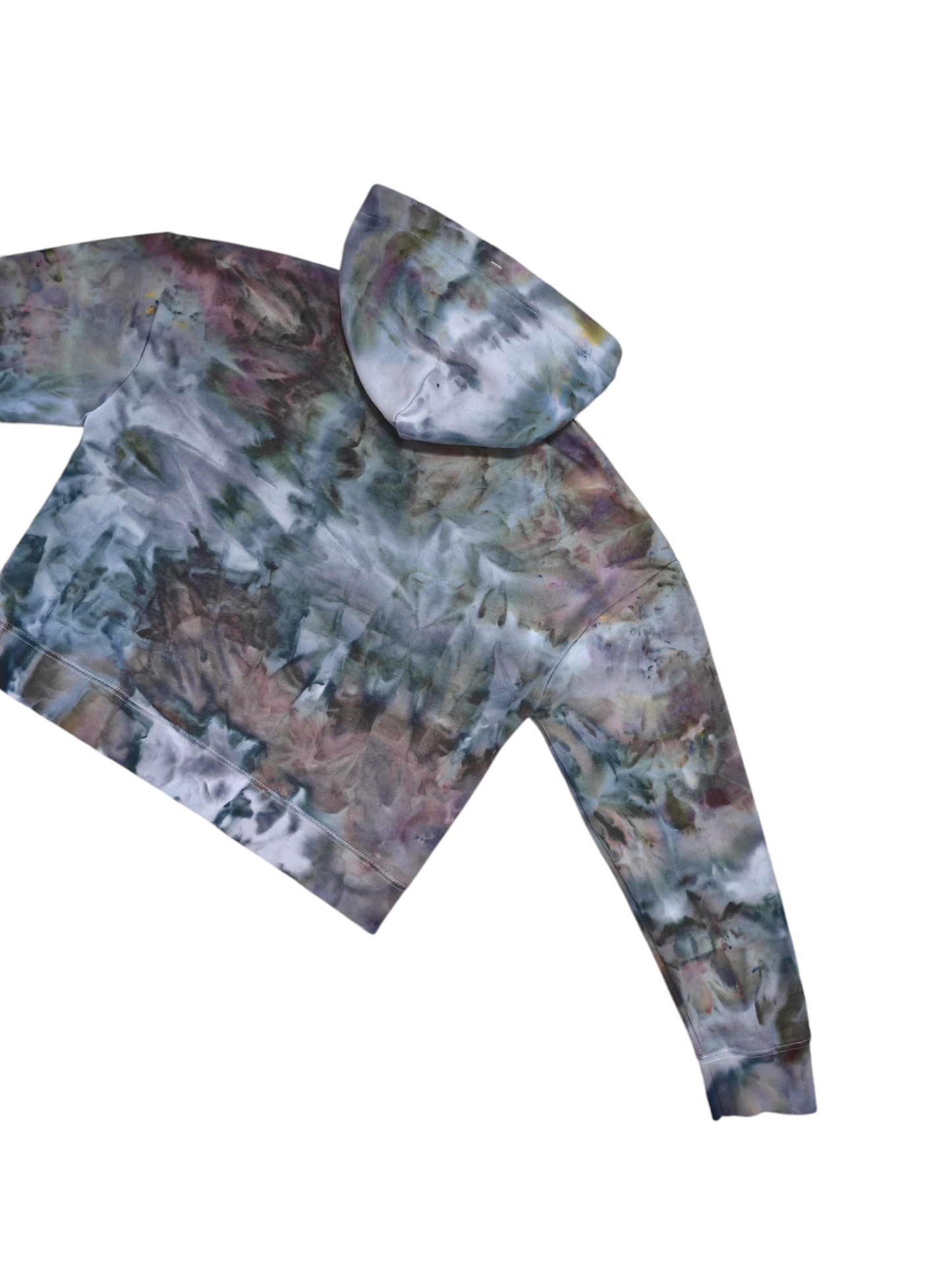 Women's Tie Dyed Cropped Hoodie, Hand Dyed Cropped Hoodie in Liquid Kaleidoscope