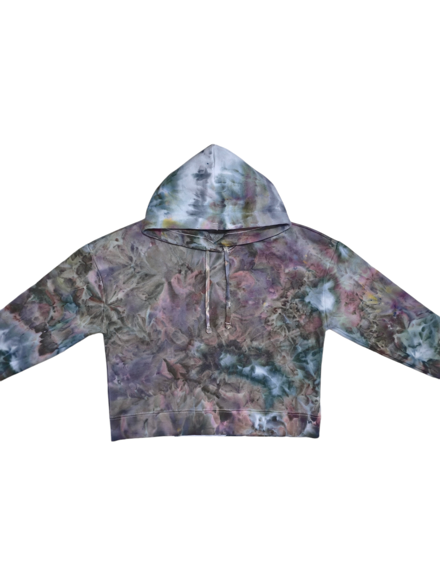Women's Tie Dyed Cropped Hoodie, Hand Dyed Cropped Hoodie in Liquid Kaleidoscope