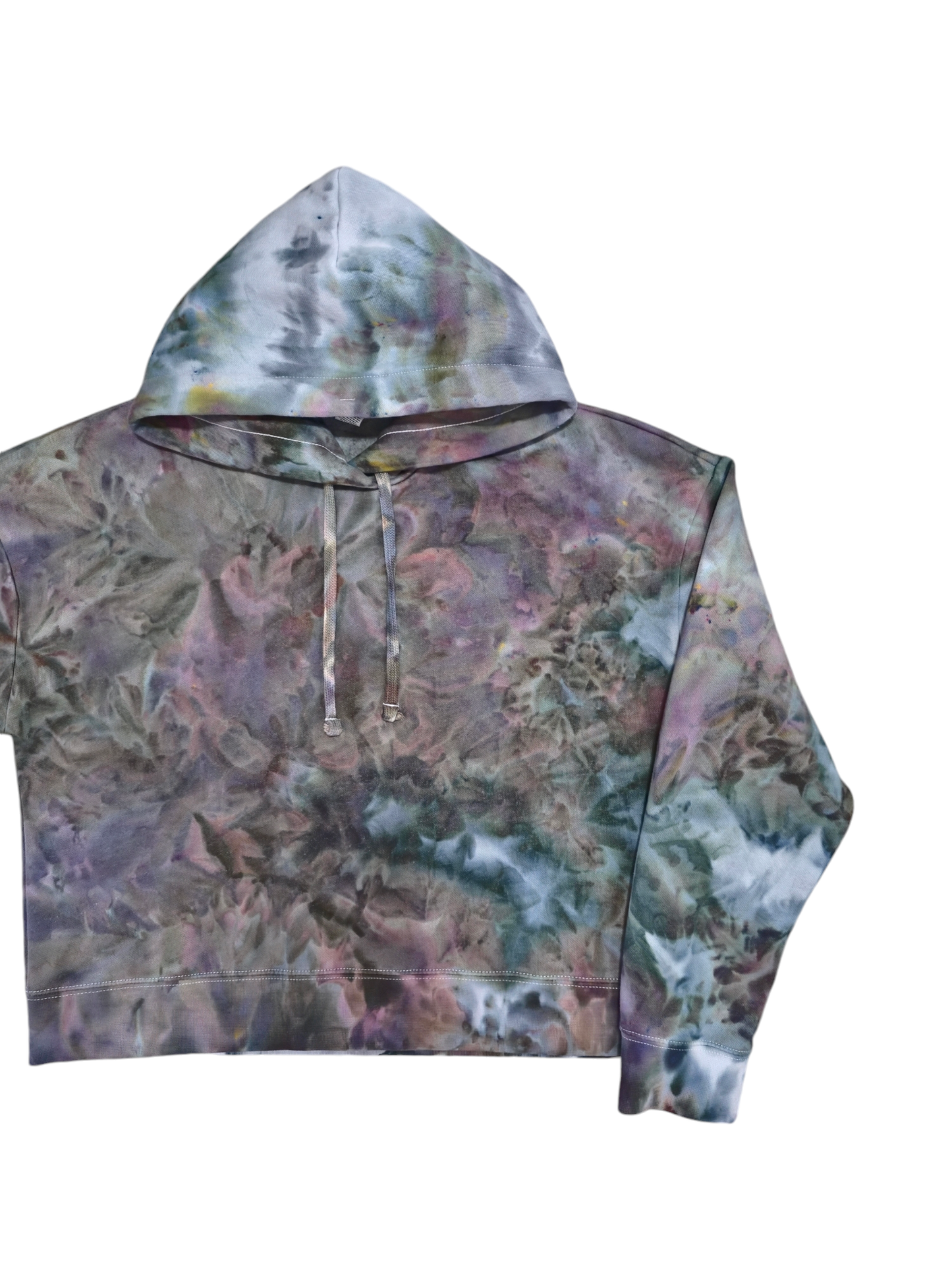 Women's Tie Dyed Cropped Hoodie, Hand Dyed Cropped Hoodie in Liquid Kaleidoscope