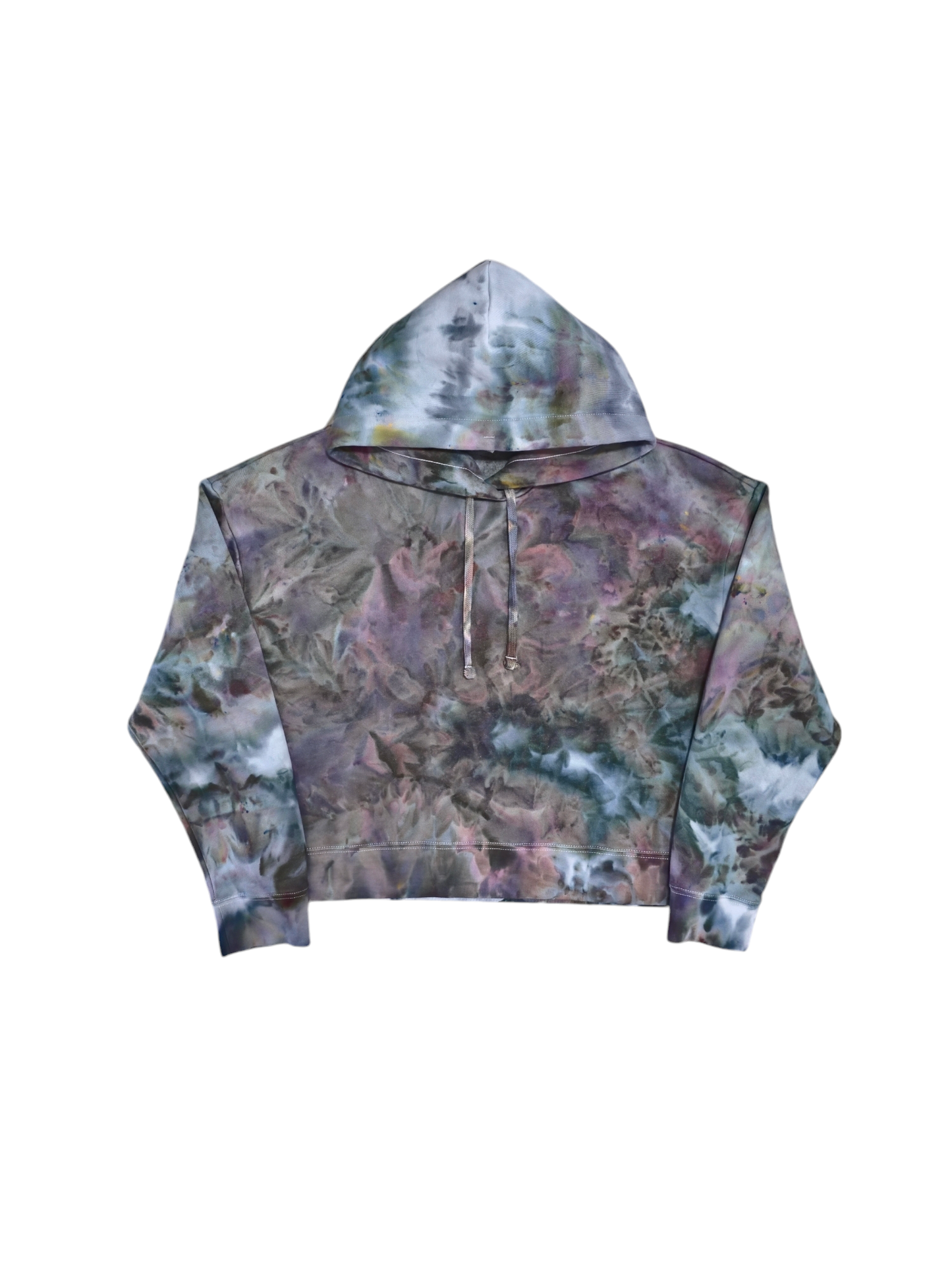 Women's Tie Dyed Cropped Hoodie, Hand Dyed Cropped Hoodie in Liquid Kaleidoscope