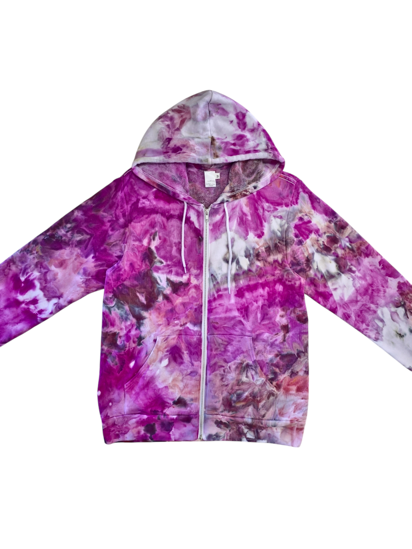 Liquid Magenta Hand Dyed Hoodie or Zip Up, Hoodie Tie Dye Sweatshirt