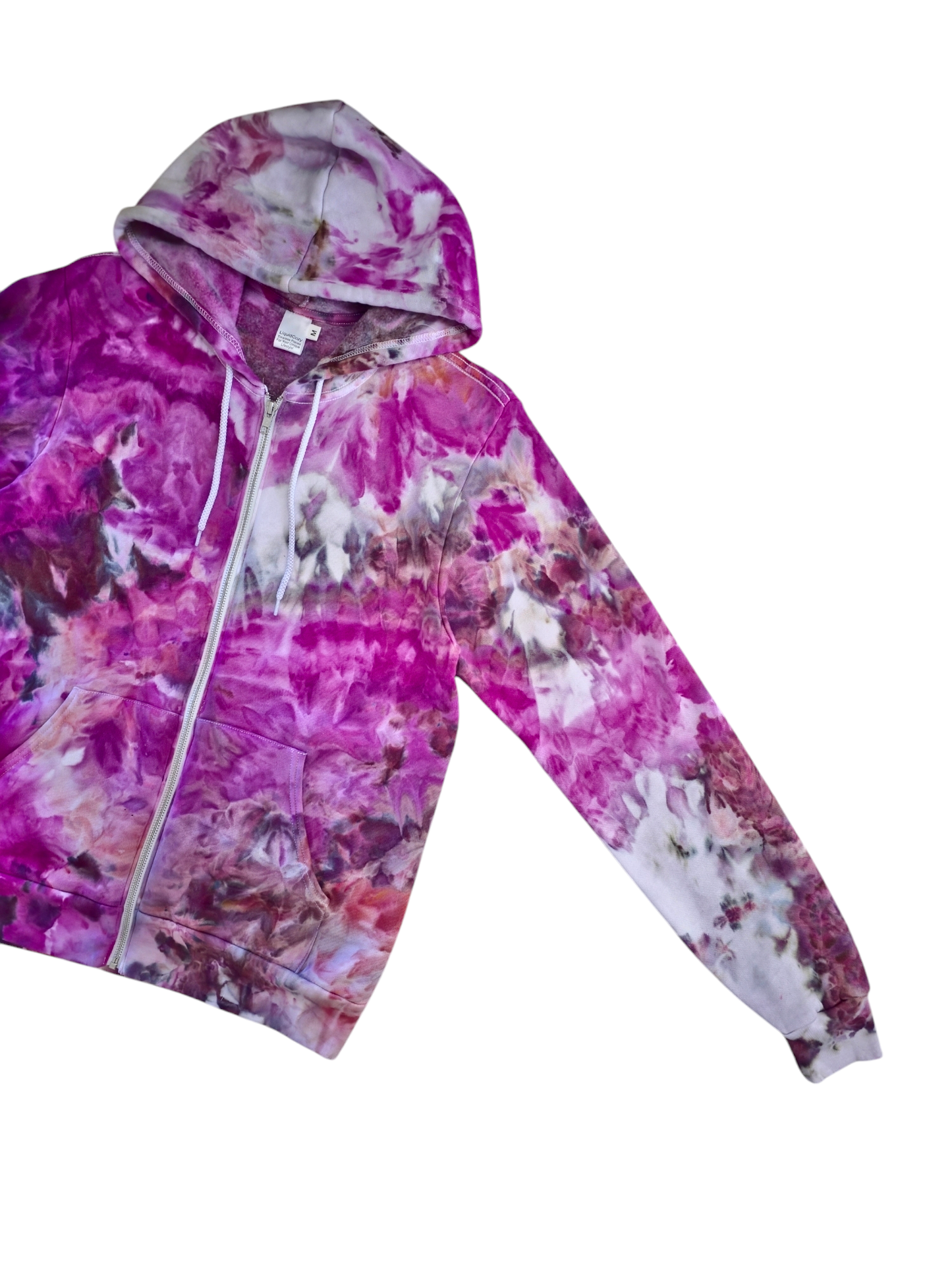 Liquid Magenta Hand Dyed Hoodie or Zip Up, Hoodie Tie Dye Sweatshirt