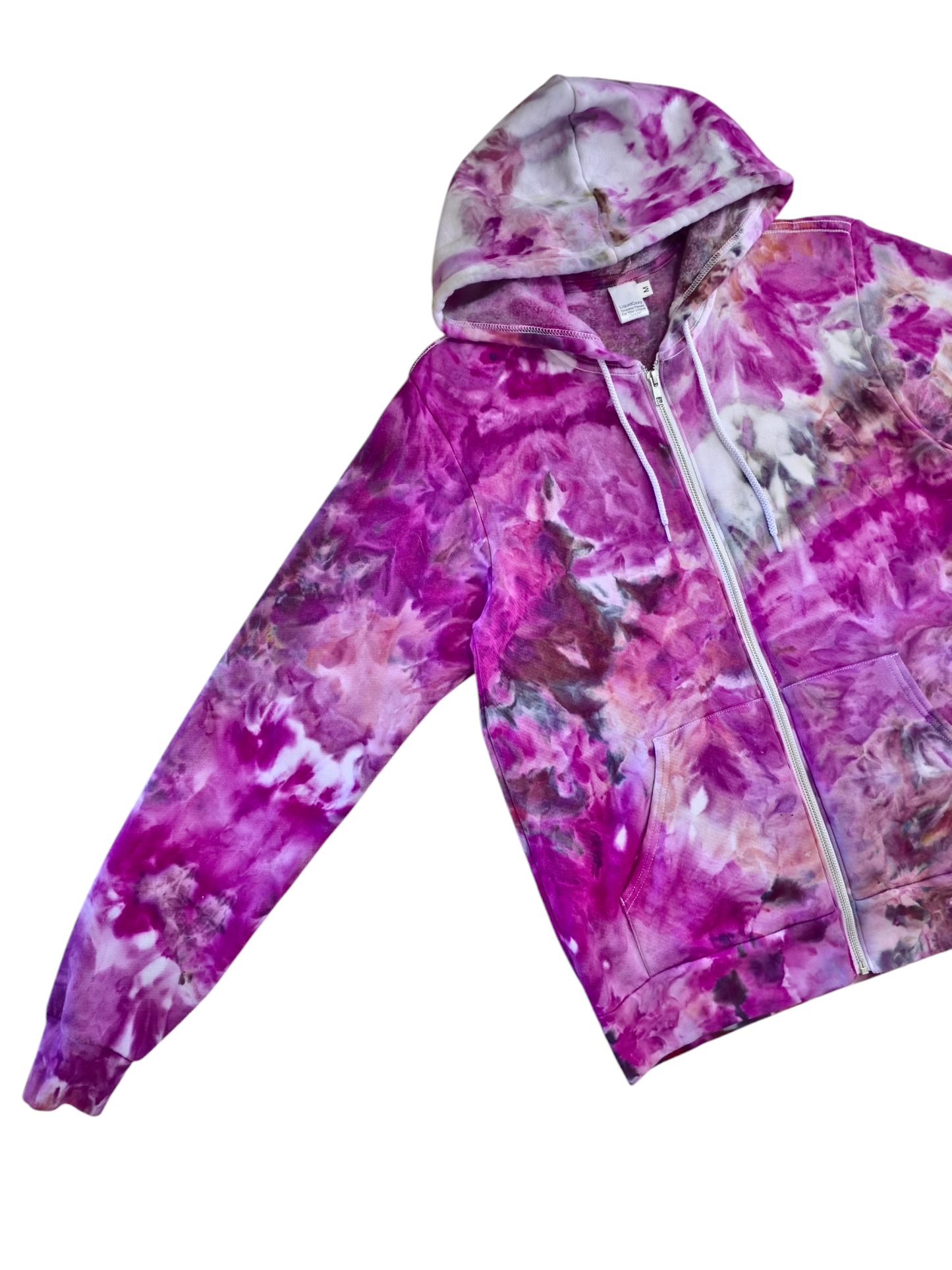 Liquid Magenta Hand Dyed Hoodie or Zip Up, Hoodie Tie Dye Sweatshirt