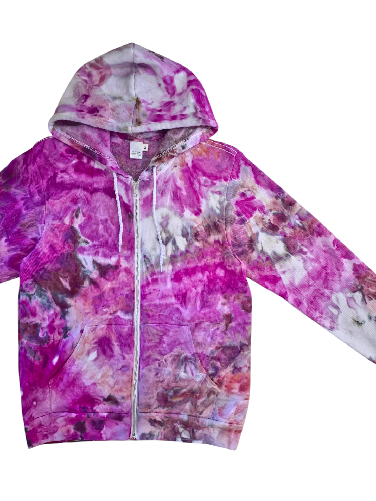 Liquid Magenta Hand Dyed Hoodie or Zip Up, Hoodie Tie Dye Sweatshirt