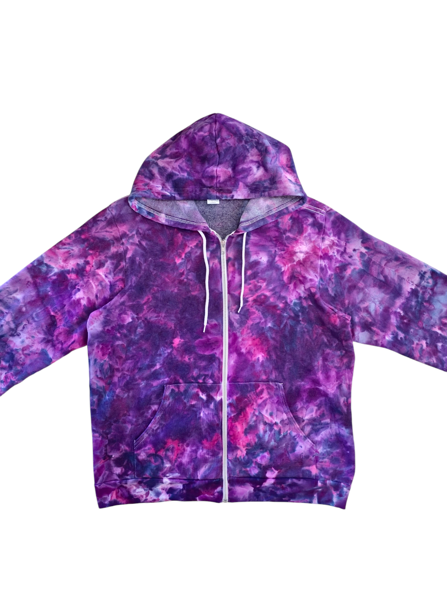 Liquid Flamingo Tulips Hand Dyed Hoodie or Zip Up Hoodie, Tie Dye Sweatshirt