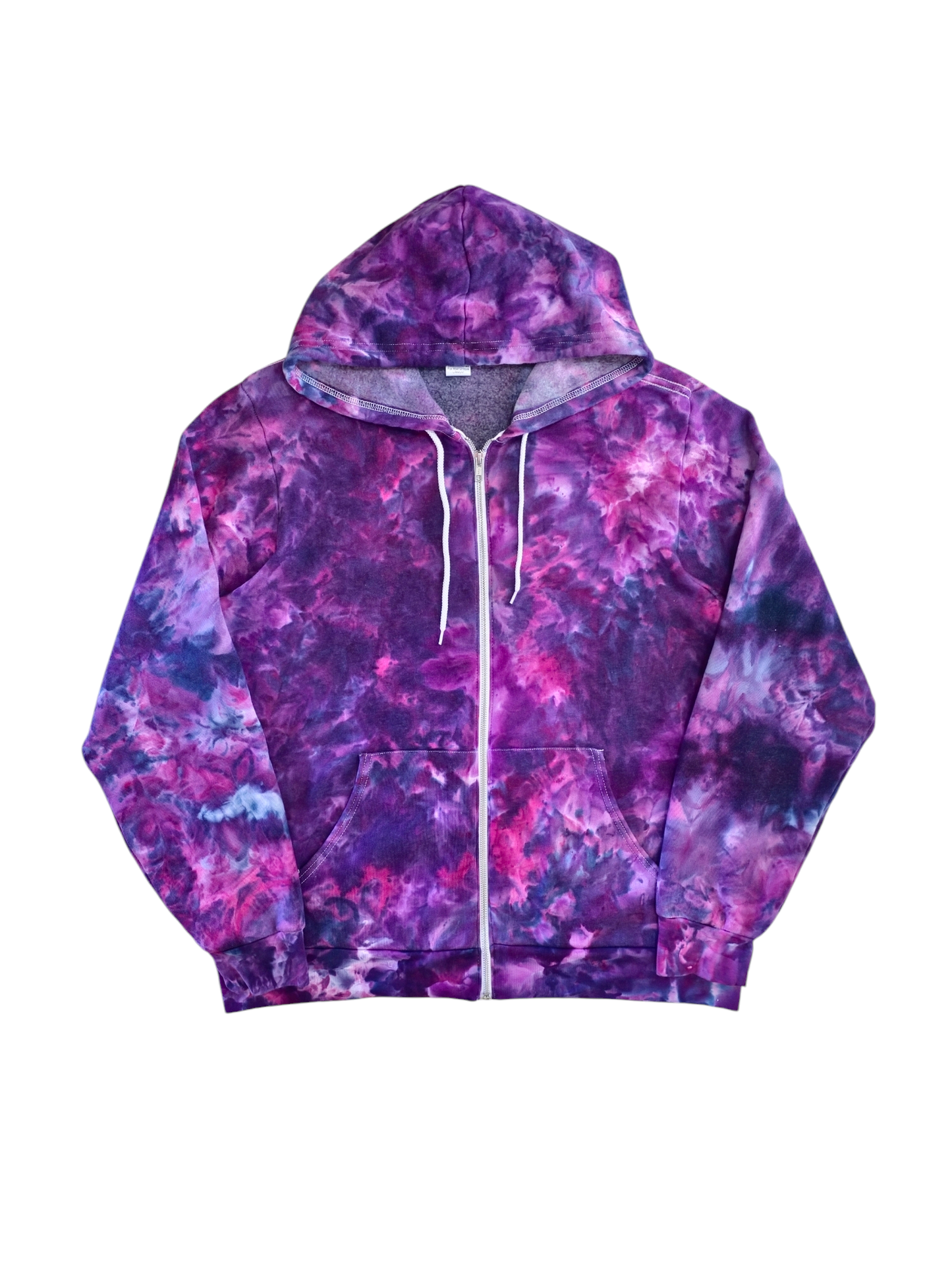 Liquid Flamingo Tulips Hand Dyed Hoodie or Zip Up Hoodie, Tie Dye Sweatshirt