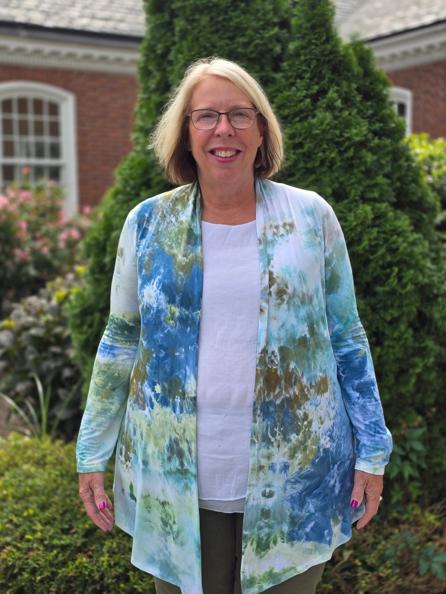 Lightweight Open Front Cardigan, Tie Dye Cardigan