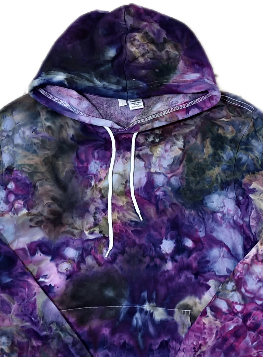 Liquid Gemstones Hand Dyed Hoodie, Tie Dye Hoodie