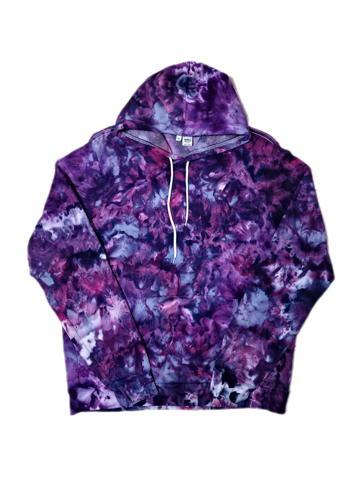 Liquid Flamingo Tulips Hand Dyed Hoodie or Zip Up Hoodie, Tie Dye Sweatshirt