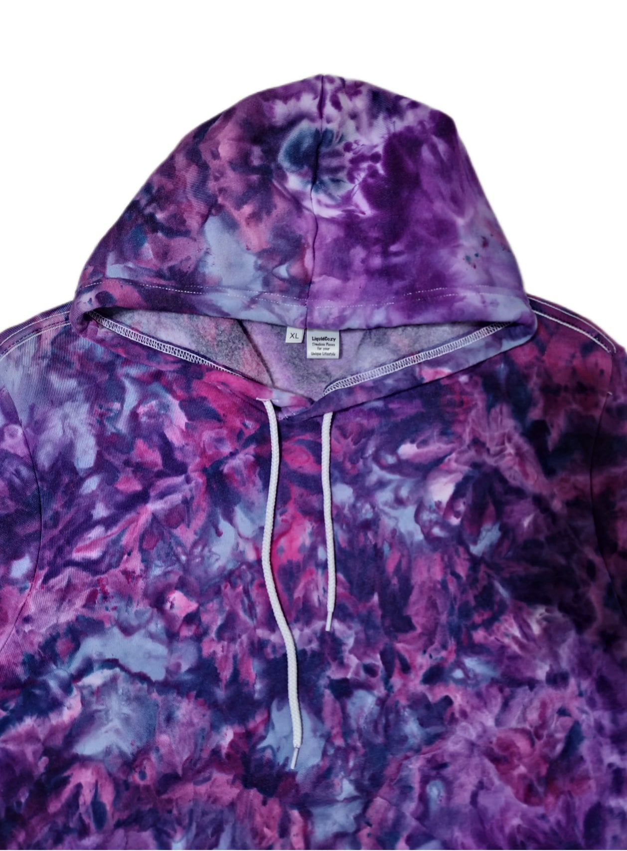 Liquid Flamingo Tulips Hand Dyed Hoodie or Zip Up Hoodie, Tie Dye Sweatshirt