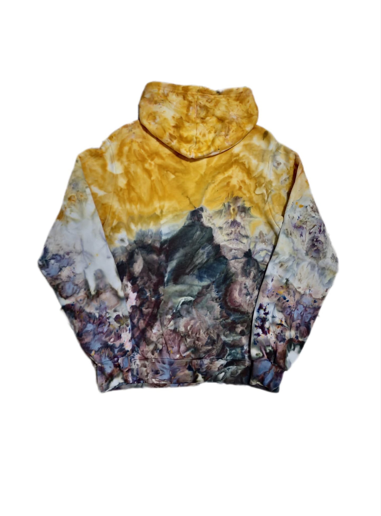 Liquid Gold Gemstones Hand Dyed Hoodie, Tie Dye Sweatshirt