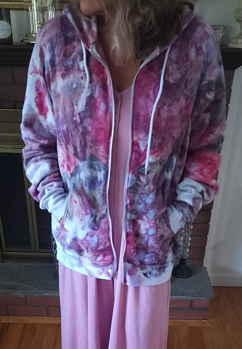 Liquid Vineyard Wine Hand Dyed Hoodie or Zip Up, Hoodie Tie Dye Sweatshirt