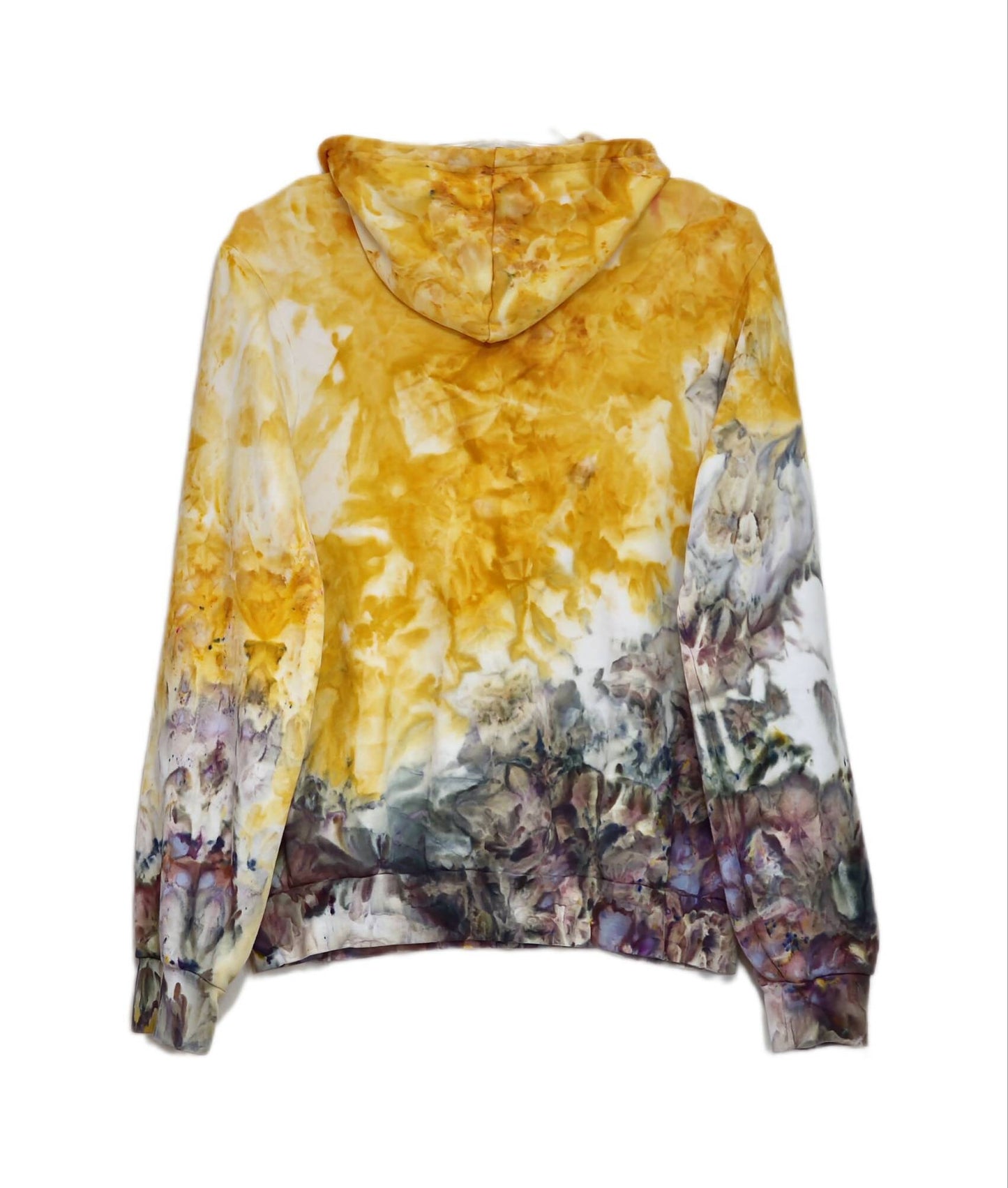 Liquid Gold Gemstones Hand Dyed Hoodie, Tie Dye Sweatshirt