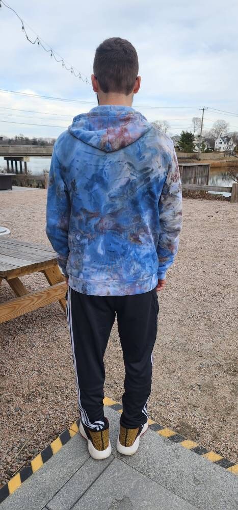 Liquid Sky Hand Dyed Hoodie or Zip Up Hoodie, Tie Dye Sweatshirt