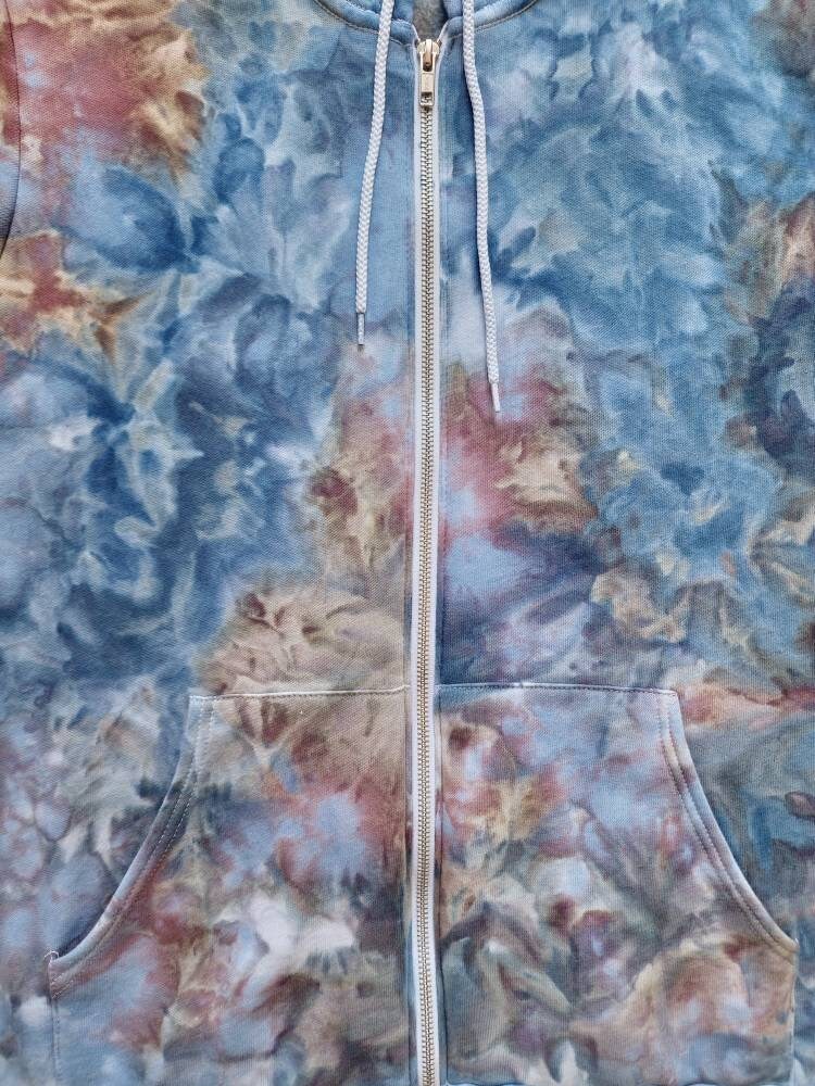 Liquid Sky Hand Dyed Hoodie or Zip Up Hoodie, Tie Dye Sweatshirt