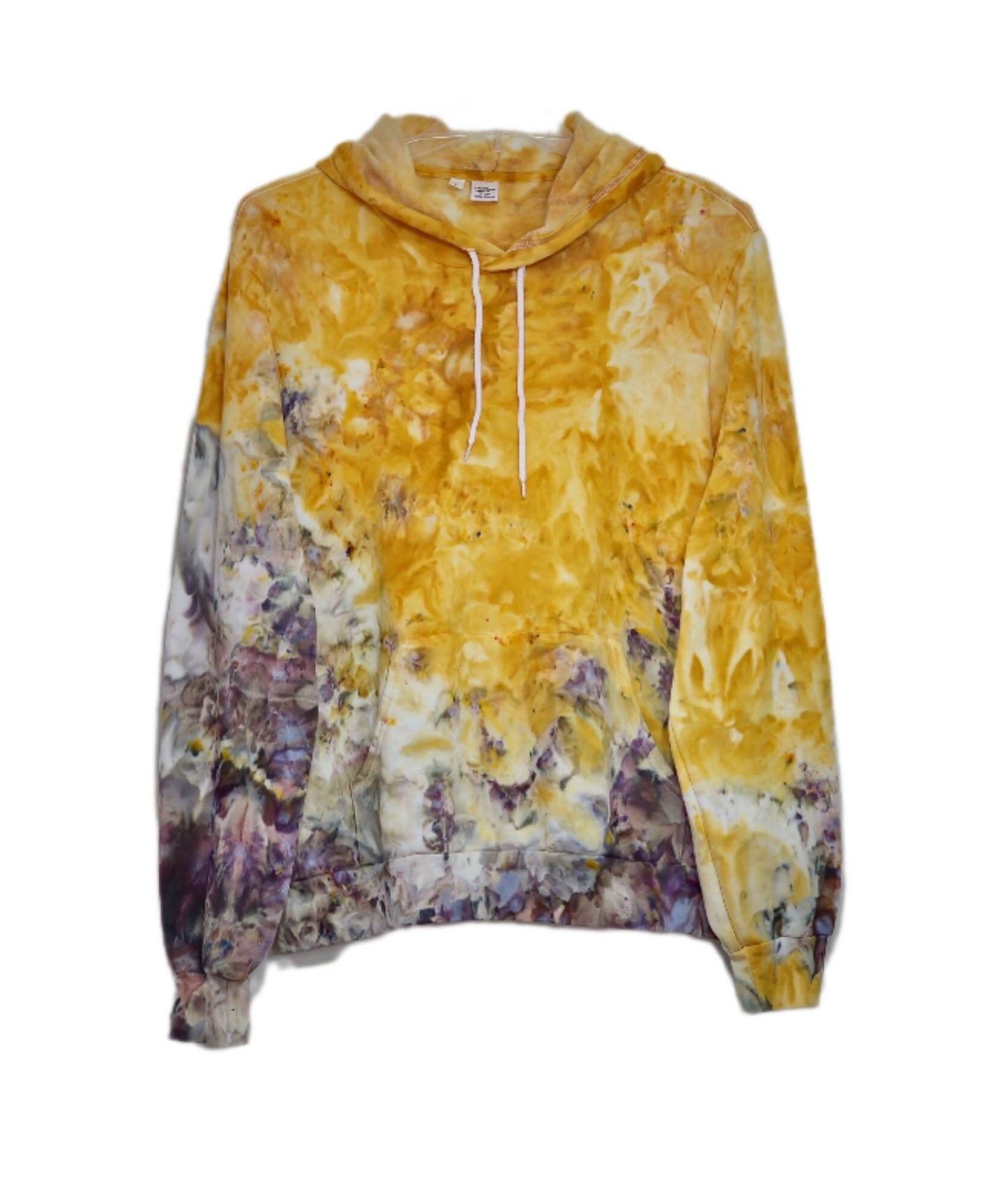 Liquid Gold Gemstones Hand Dyed Hoodie, Tie Dye Sweatshirt