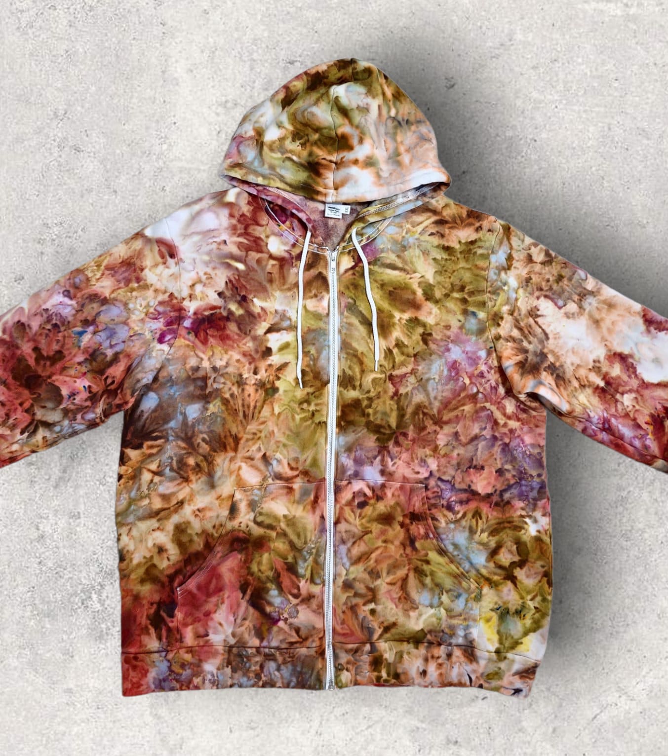 Liquid Earth Hand Dyed Hoodie or Zip Up Hoodie, Tie Dye Sweatshirt