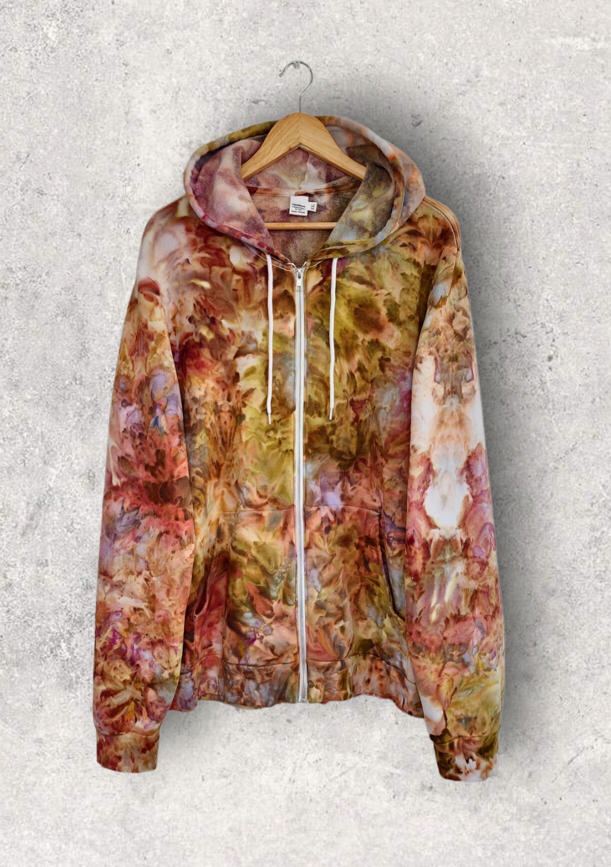 Liquid Earth Hand Dyed Hoodie or Zip Up Hoodie, Tie Dye Sweatshirt
