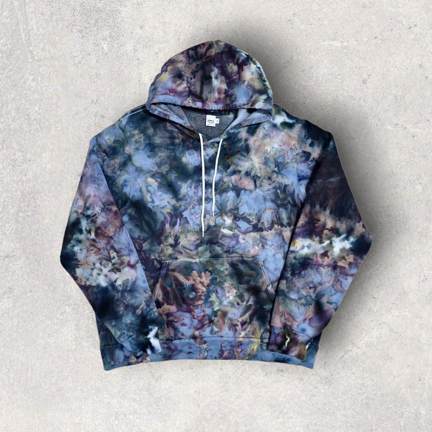 Liquid Noir Quartz Hand Dyed Hoodie or Zip Up Hoodie, Tie Dye Sweatshirt