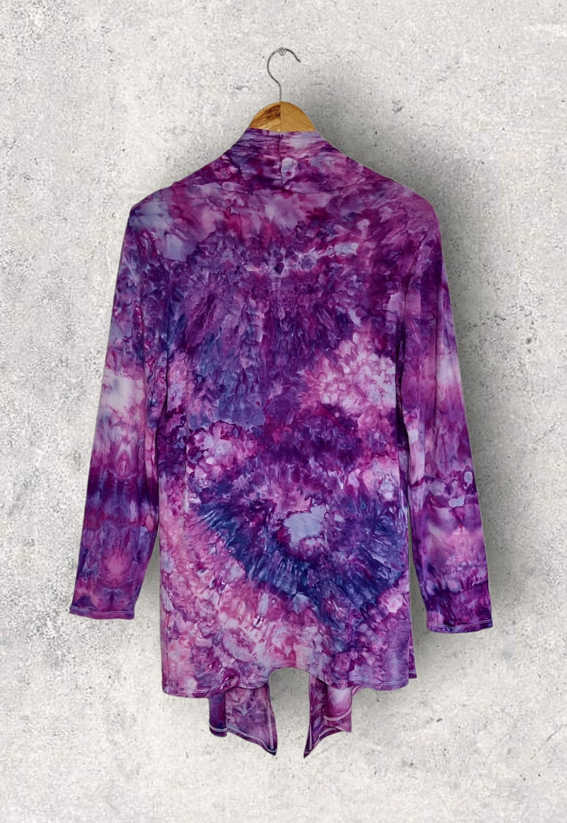 Liquid Rose Dust Lightweight Open Front Cardigan, Tie Dye Cardigan
