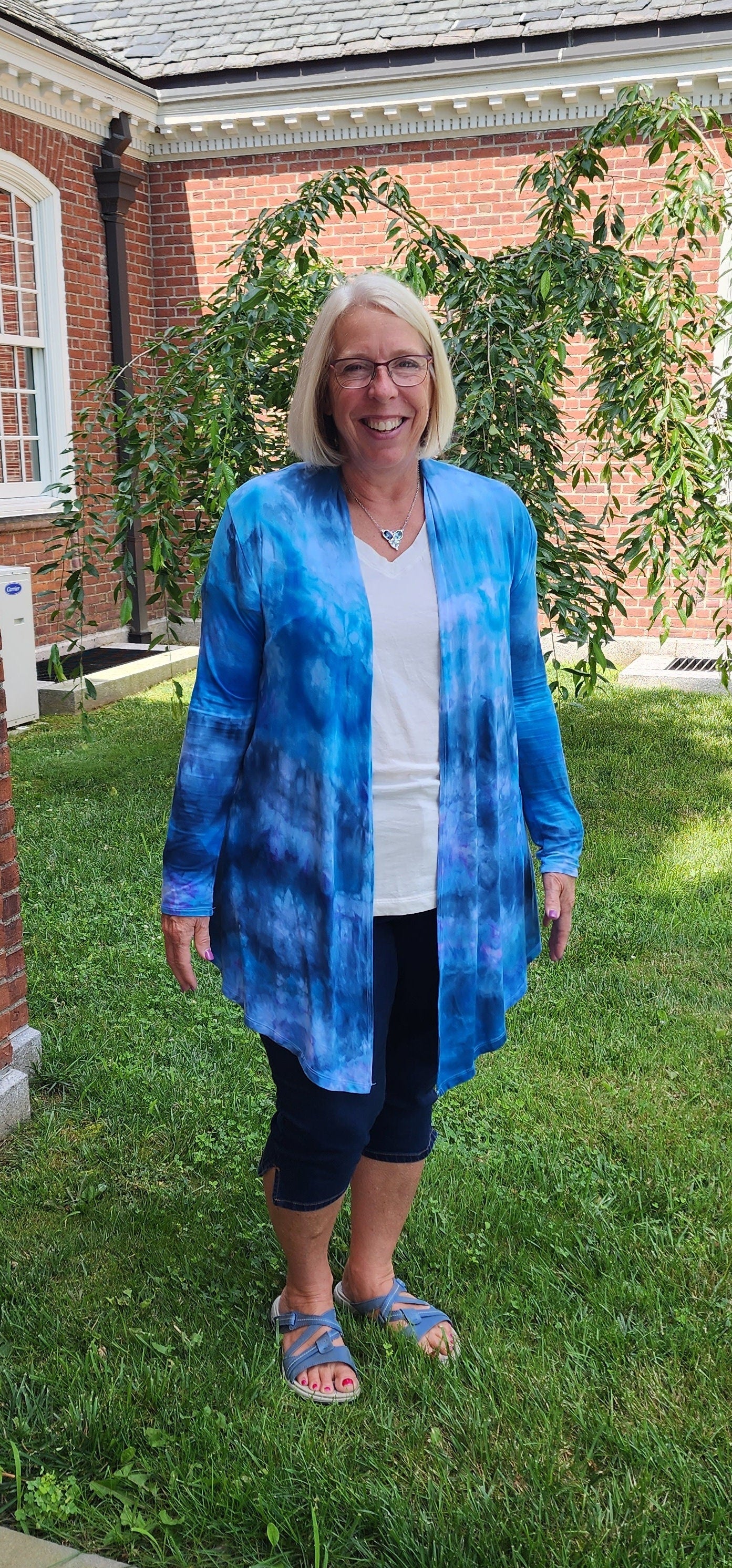 Liquid Cloud Lightweight Open Front Cardigan, Tie Dye Cardigan
