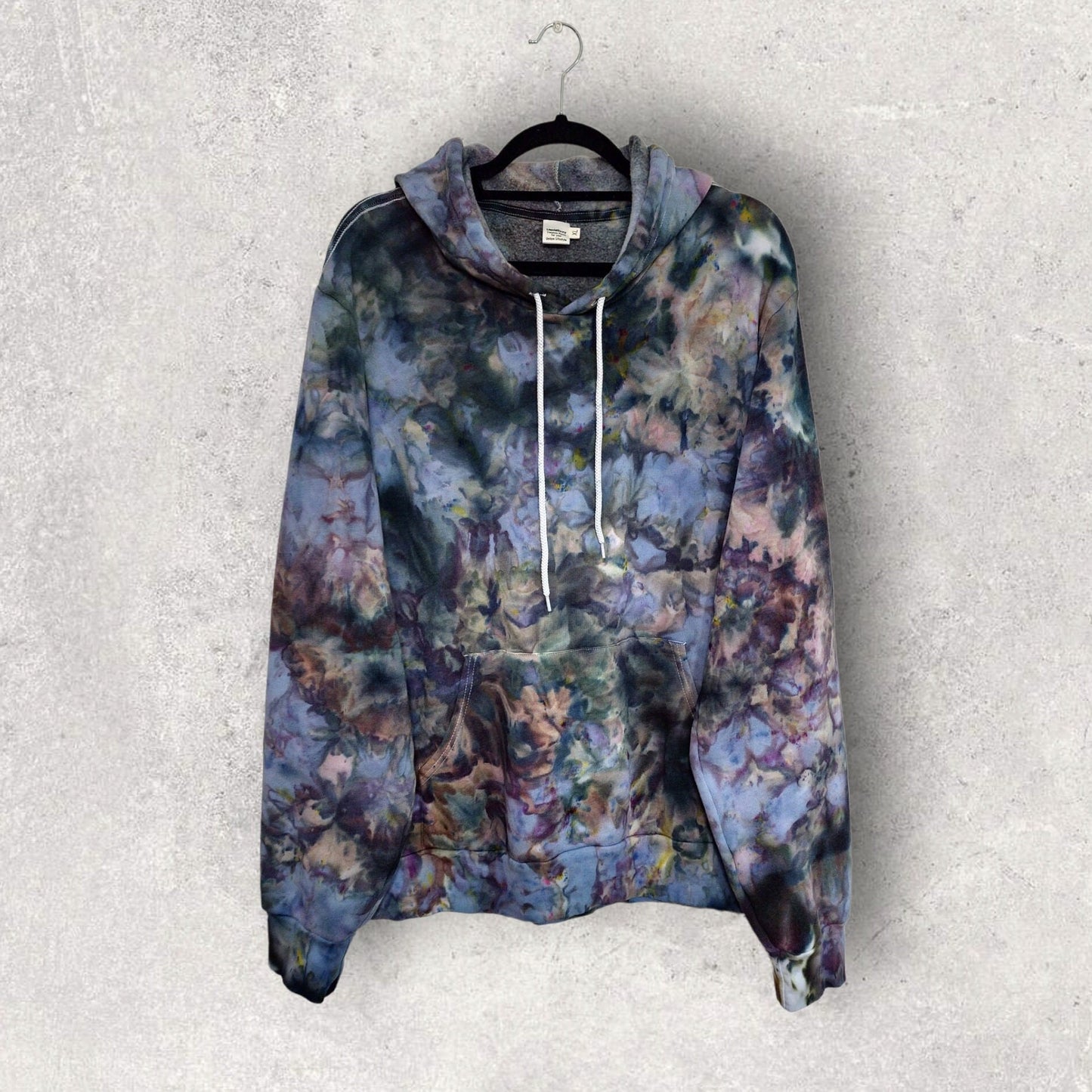 Liquid Noir Quartz Hand Dyed Hoodie or Zip Up Hoodie, Tie Dye Sweatshirt